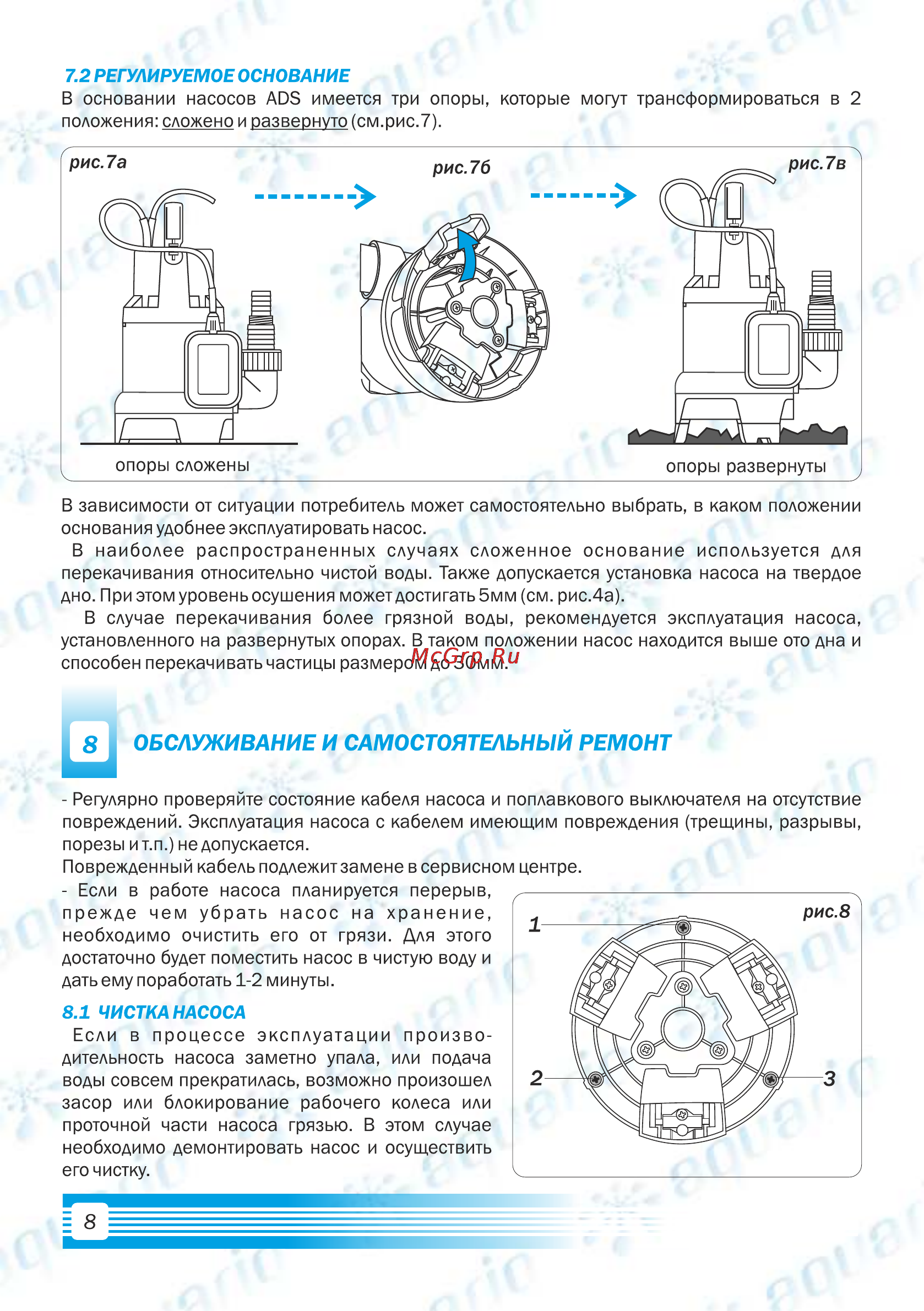 Aquario ADS-900 [10/20] Обслуживание и самостоятельный ремонт