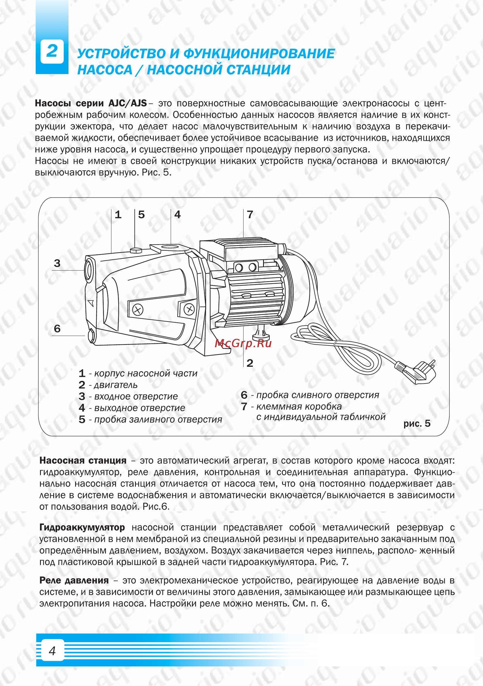 Aquario AUTO AJS-80 [6/21] Устройство и функционирование