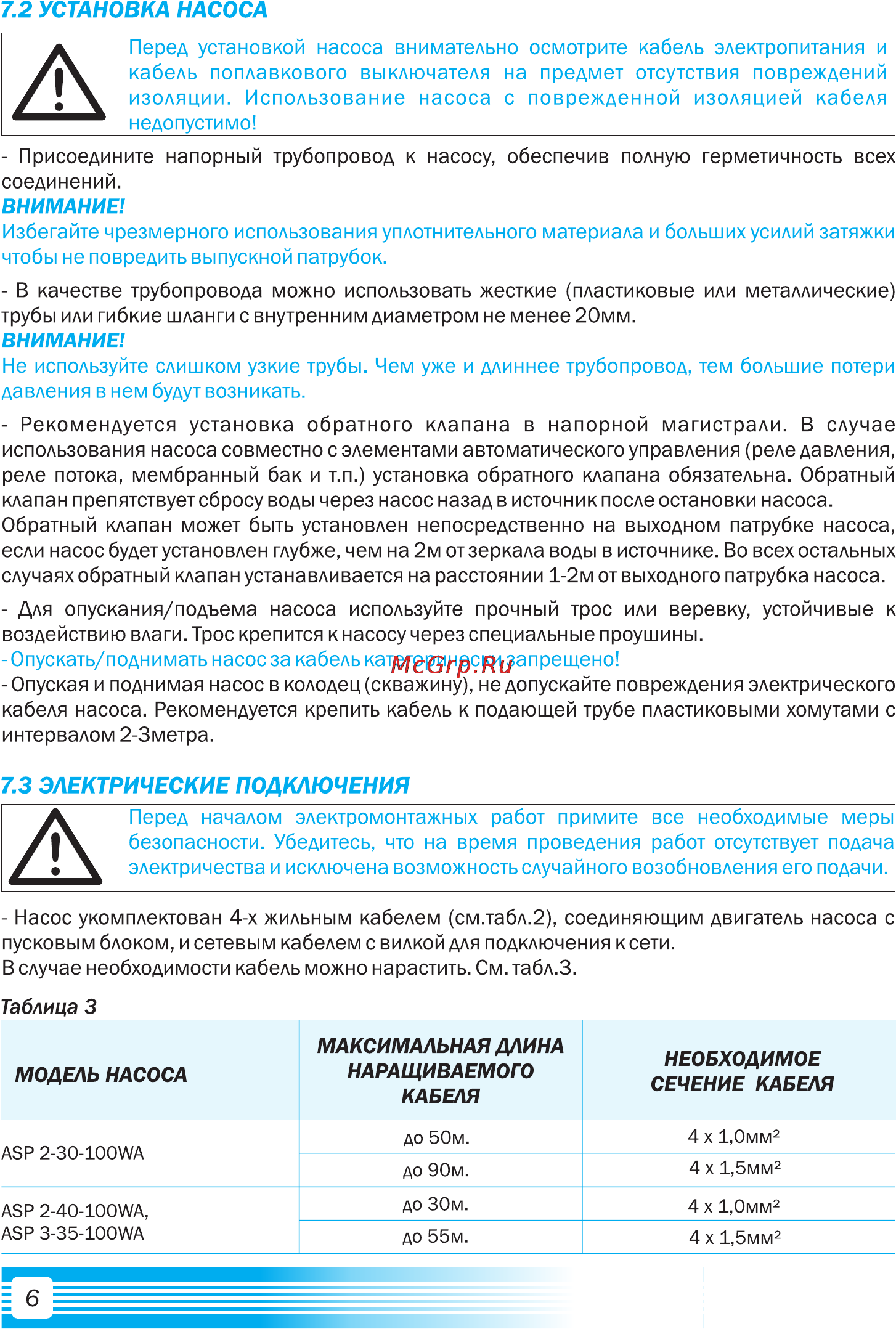 Aquario ASP2-25-100WA [8/16] Установка насоса