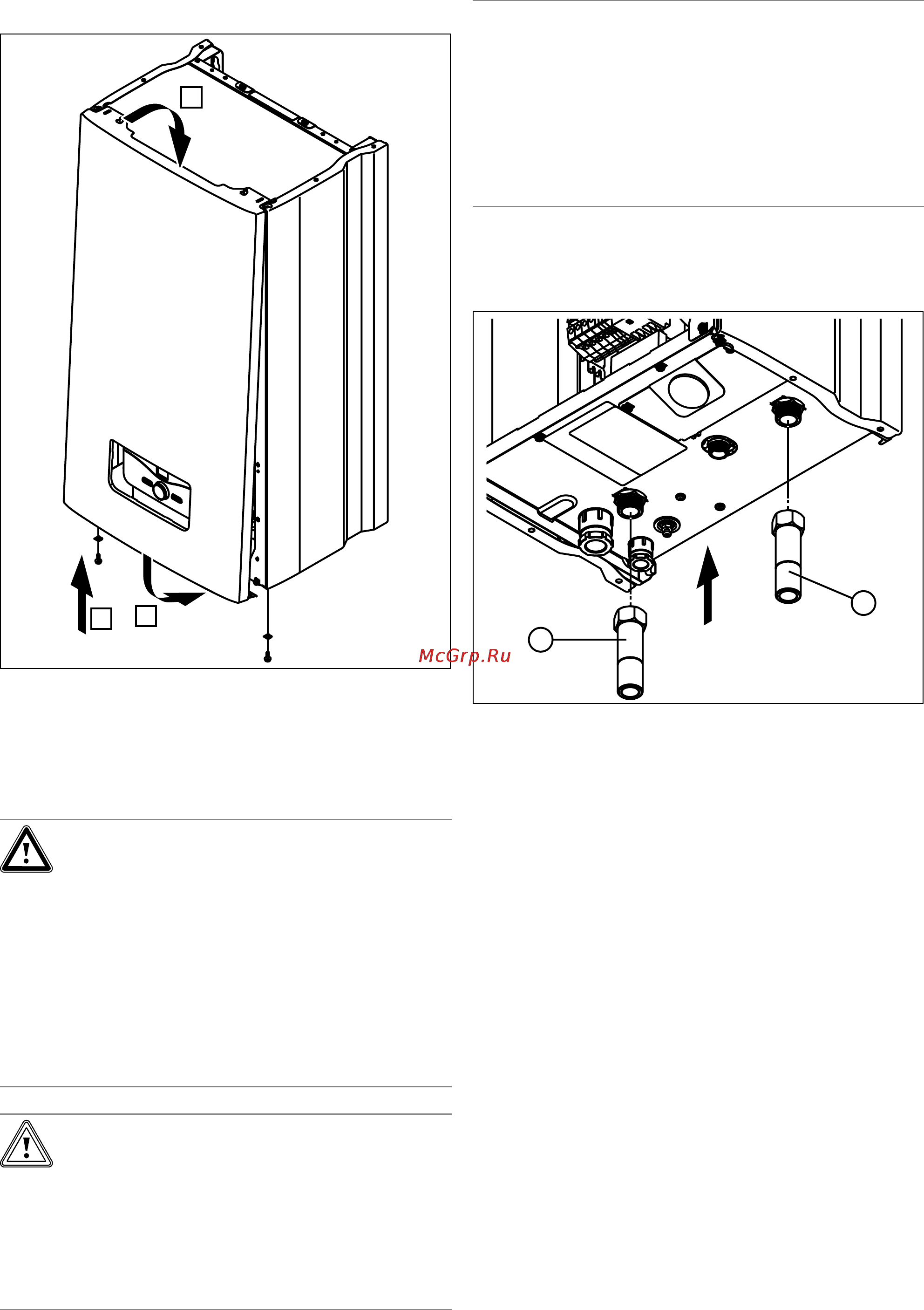 Vaillant eloblock ve 18 10009378, 18 квт [10/36] Монтаж передней облицовки