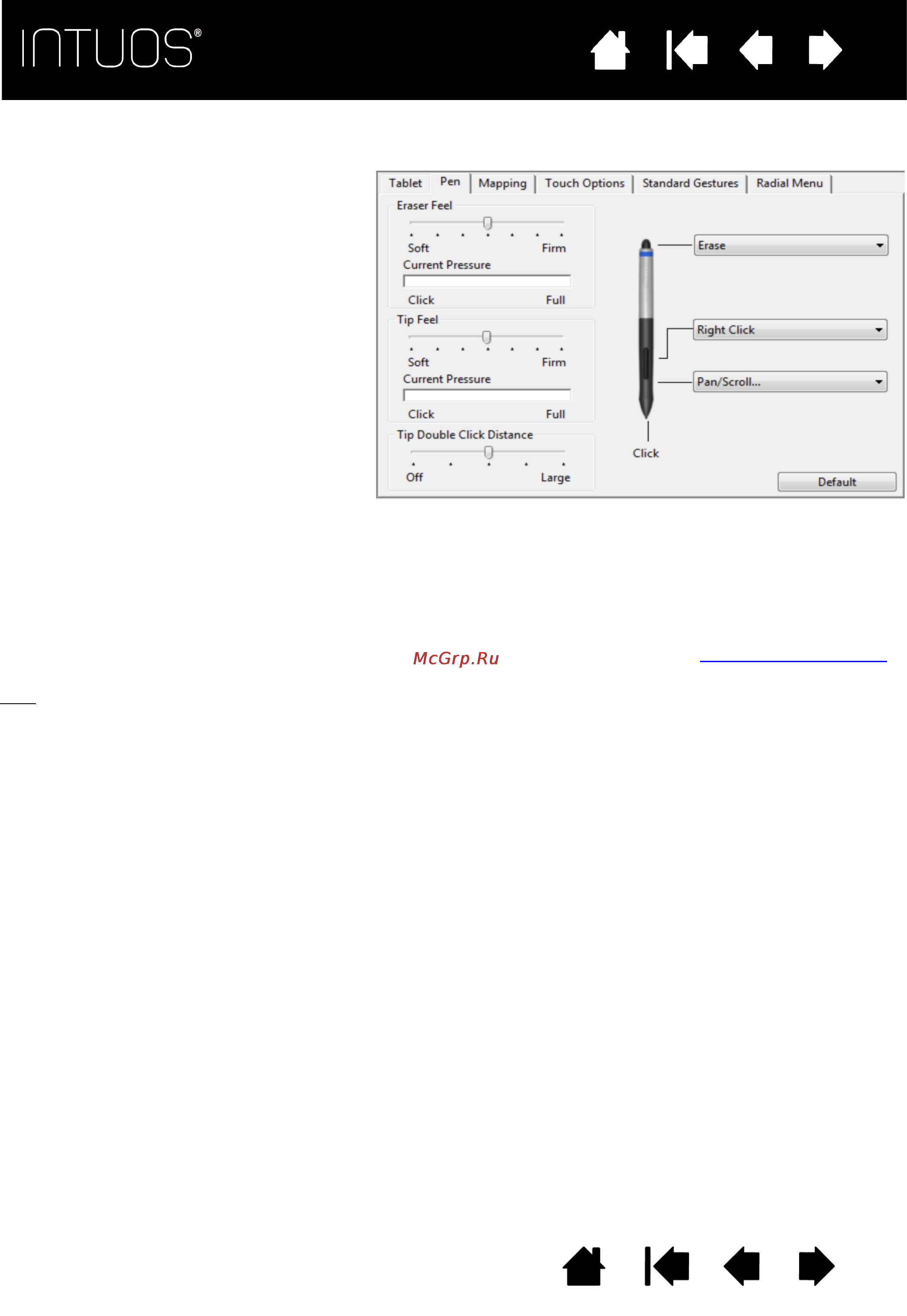 Wacom intuos pen&touch [24/73] Adjusting tip feel and double click