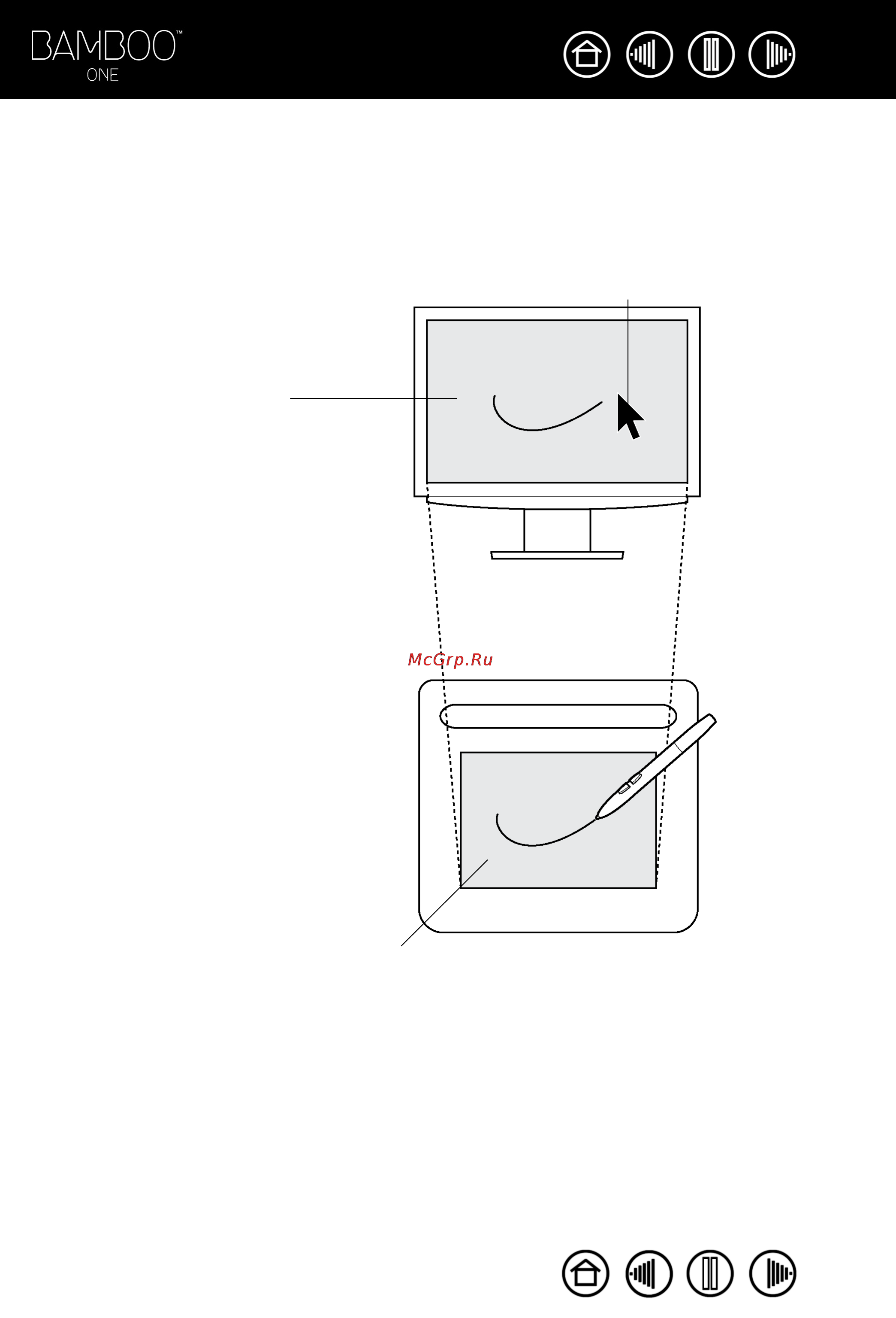 Wacom one s [11/55] The active area is the area of the tablet that senses pen movement the screen area is the corresponding area on the screen the tablet active area is a mapped representation of your computer screen a one to one relationship and uses the entire screen wherever you place the pen on the tablet the screen cursor will jump to the corresponding point on the screen this is the default setting for the pen
