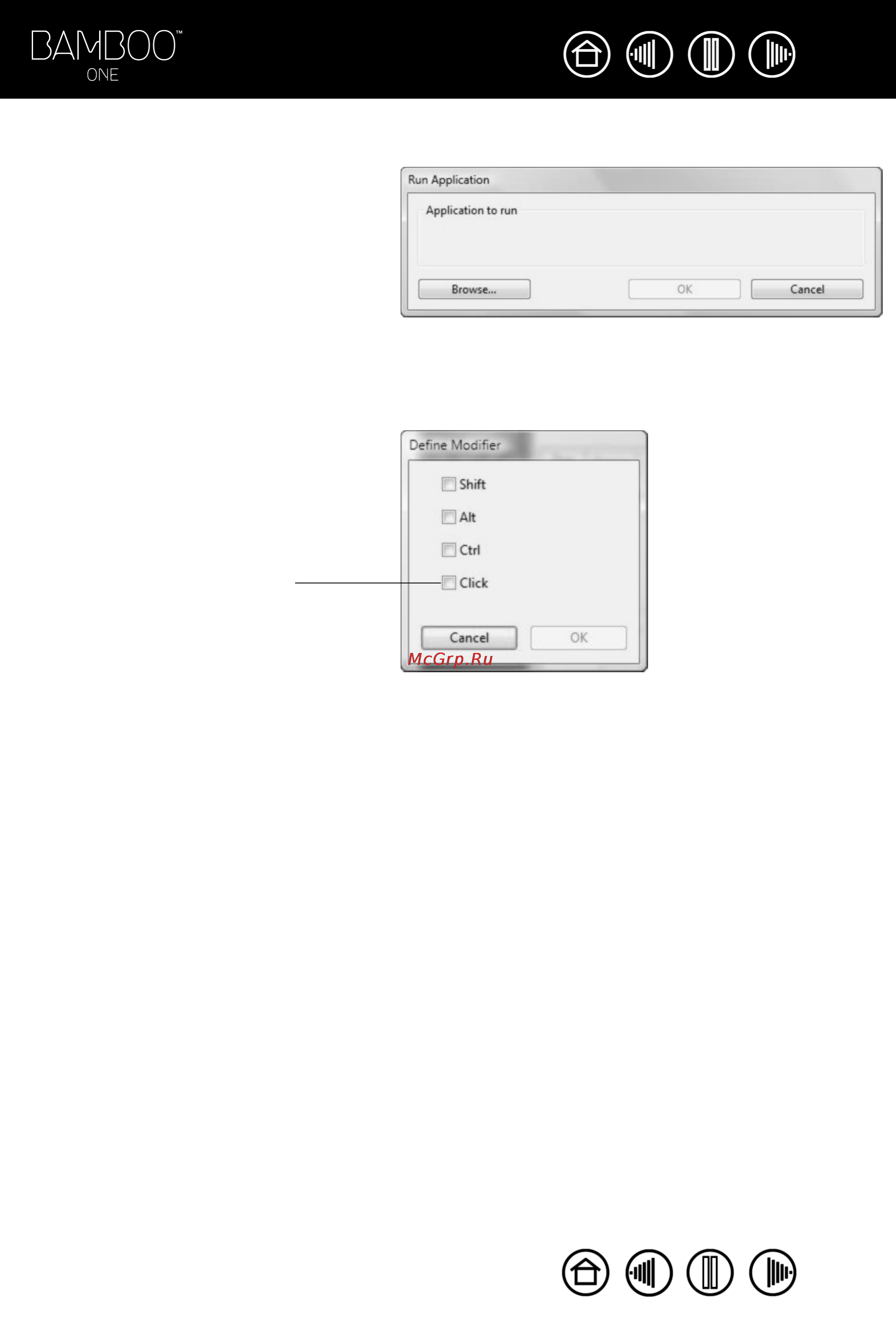Wacom one s [25/55] For macintosh many applications use modiﬁer keys to constrain the size or placement of objects