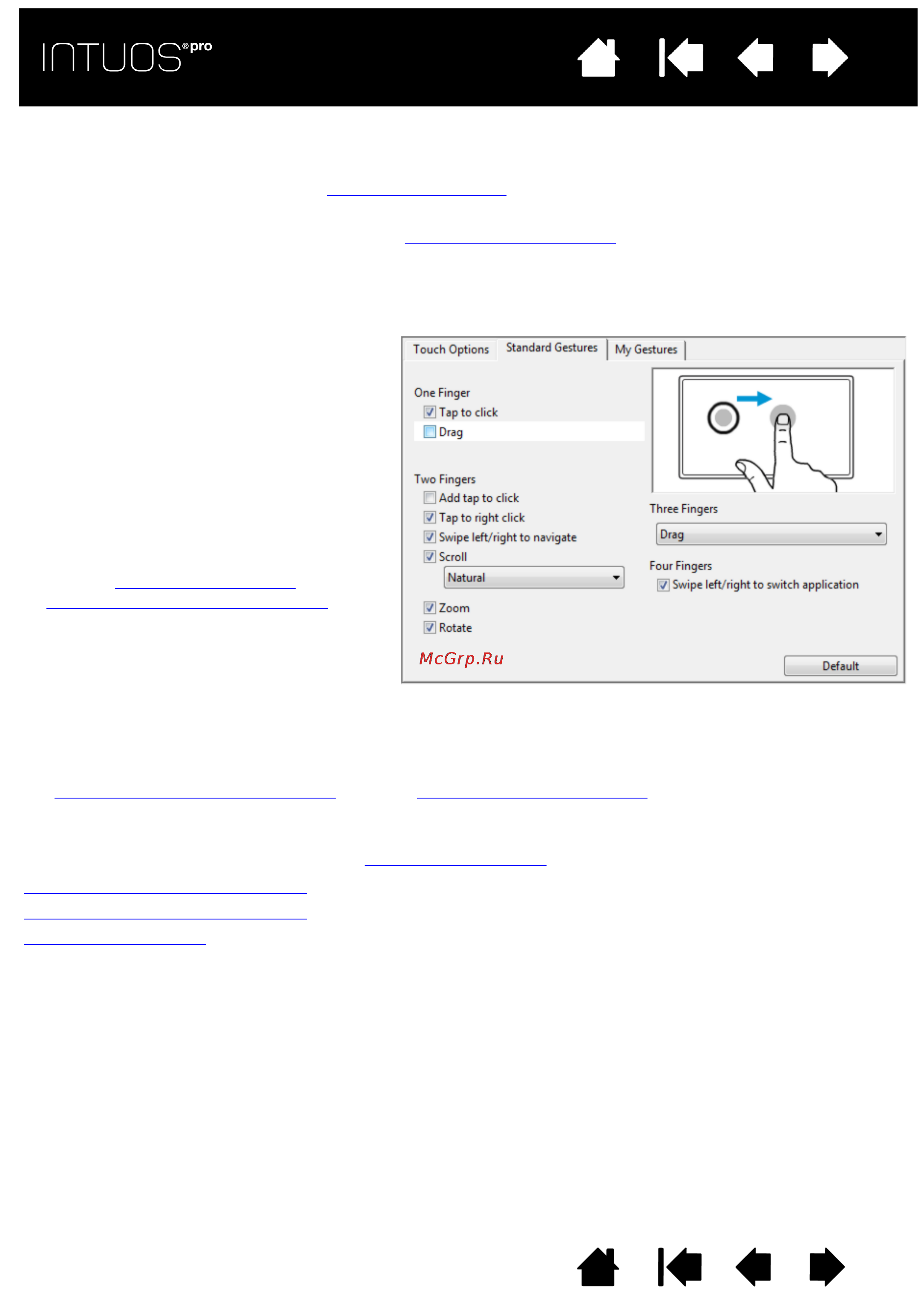 Wacom intuos pro s small [25/98] Navigating with touch
