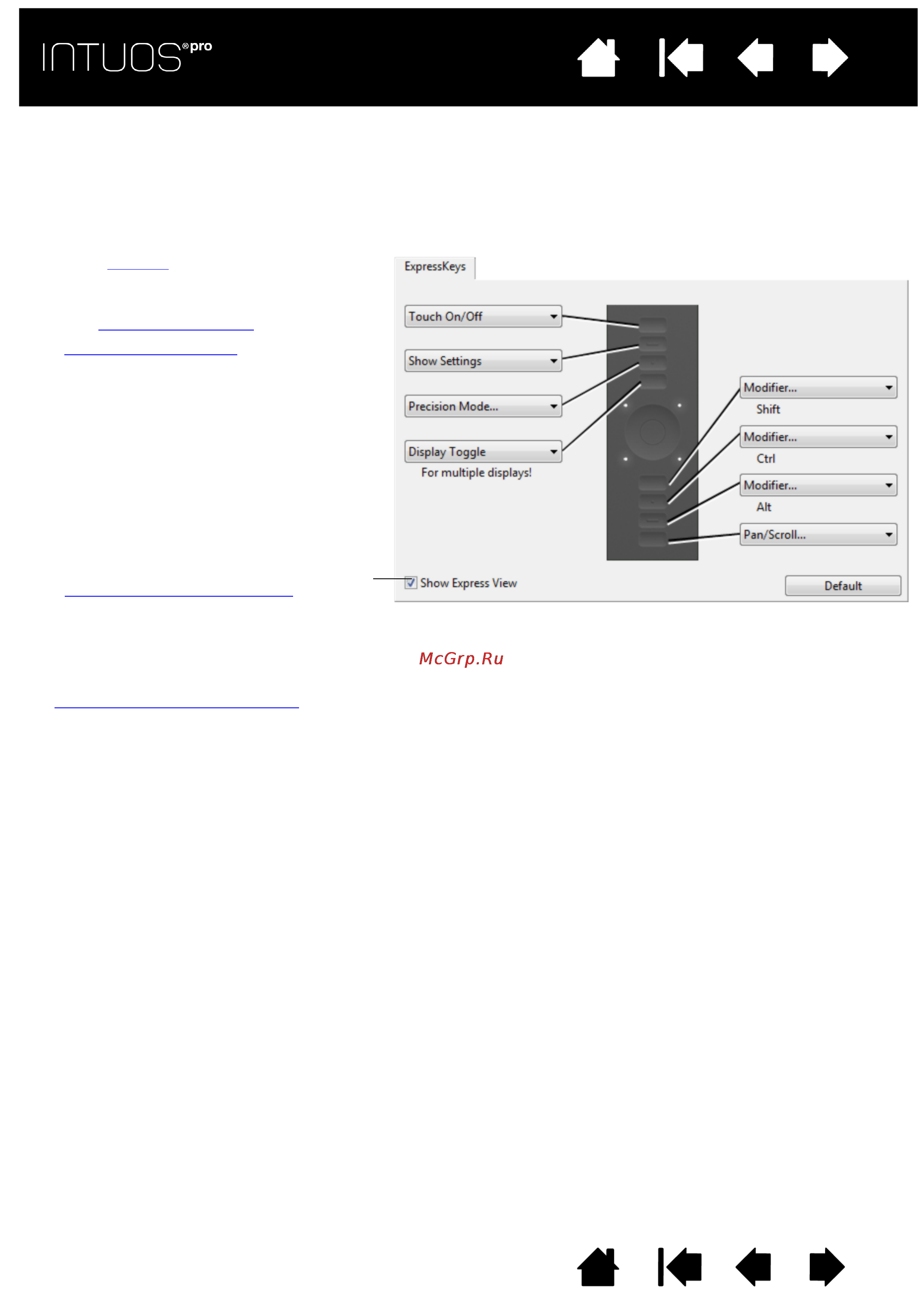 Wacom intuos pro s small [33/98] Tab the current functions are shown in the corresponding pull down menus