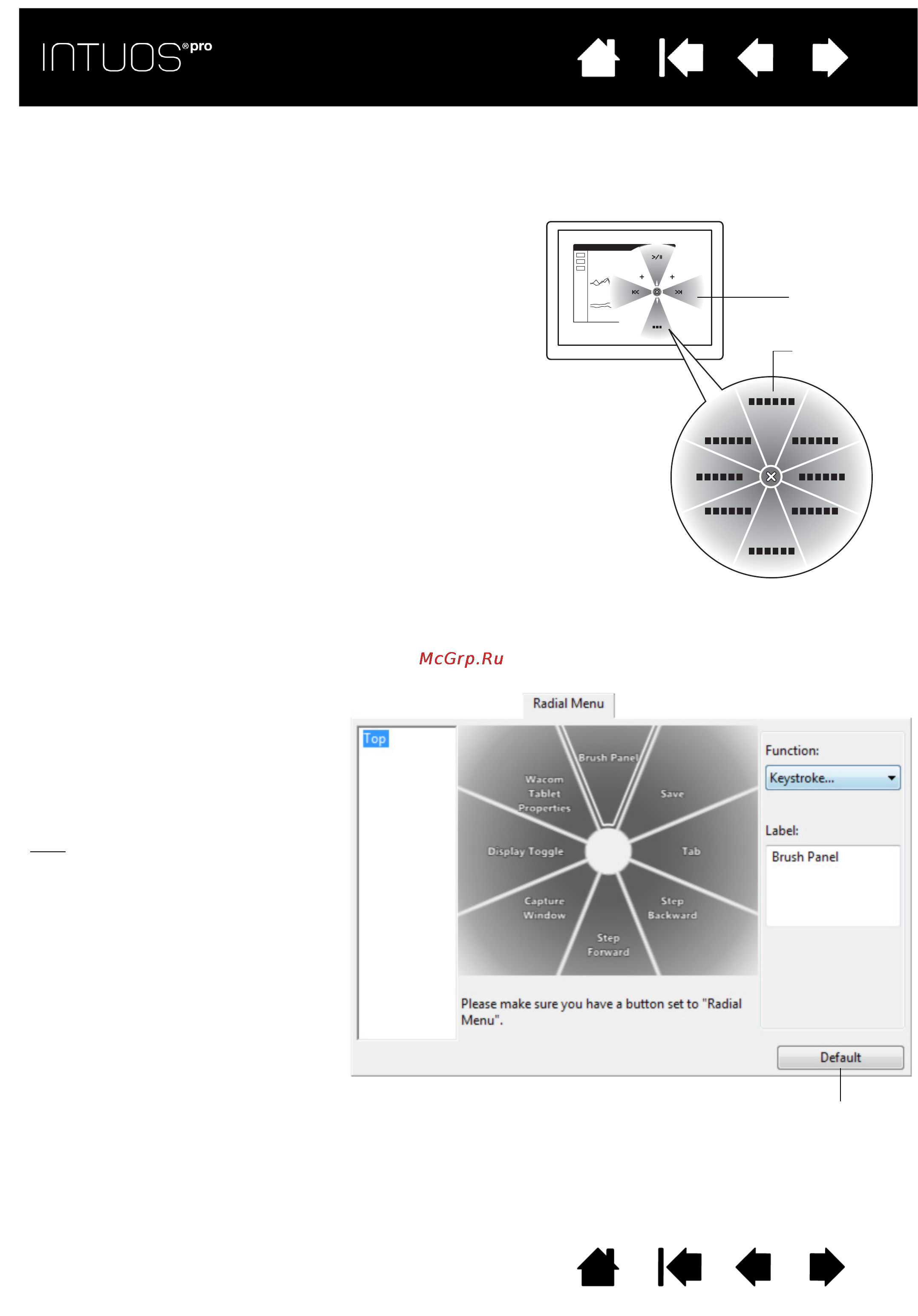 Wacom intuos pro s small [46/98] Using and customizing the radial menu