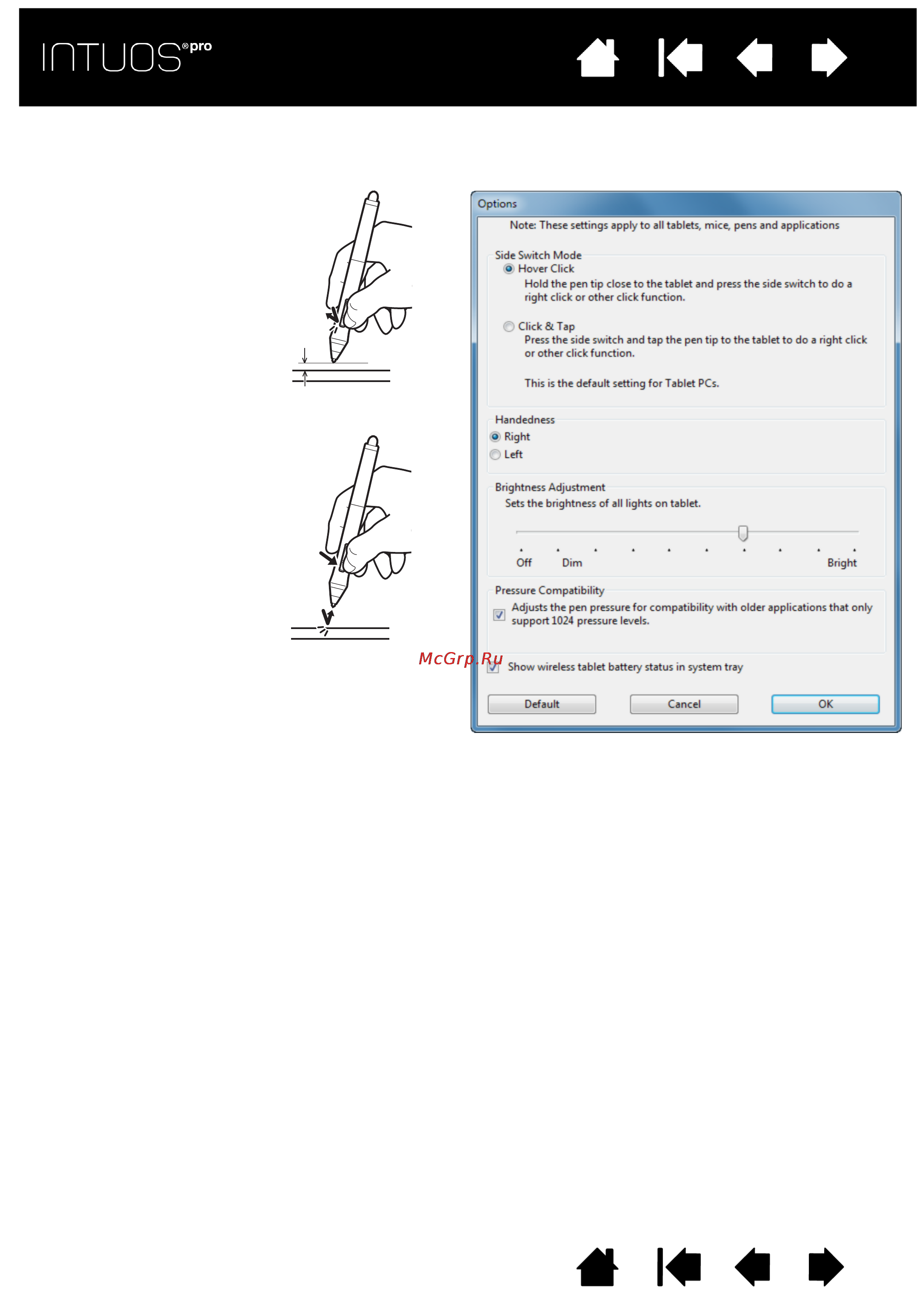 Wacom intuos pro m medium [52/98] Dialog box