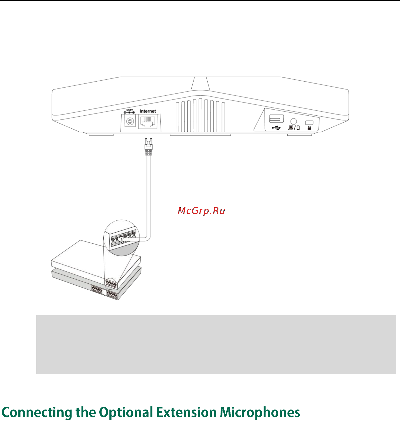 Yealink CP860 [21/417] Connecting the optional extension microphones