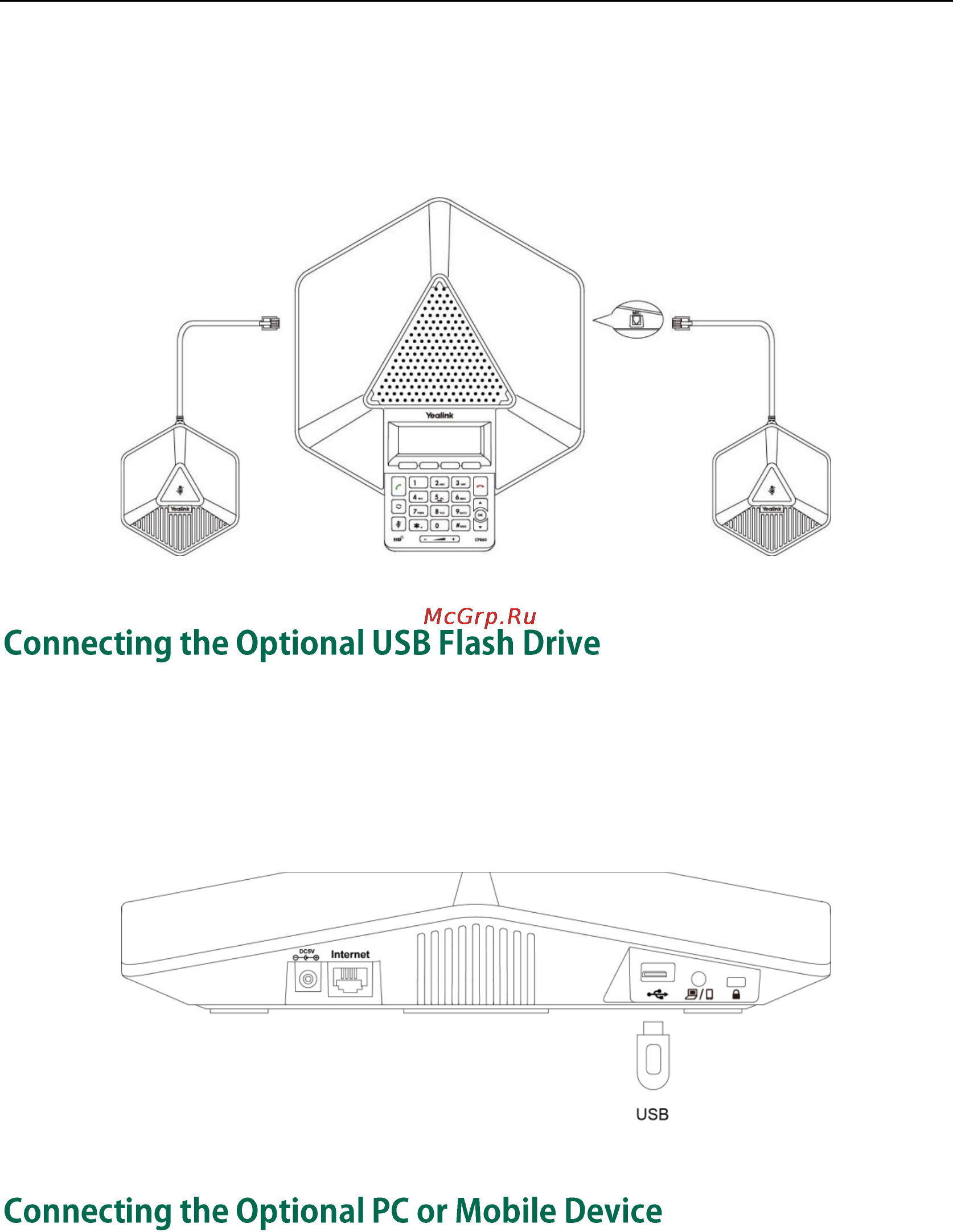 Yealink CP860 [22/417] Connecting the optional usb flash drive