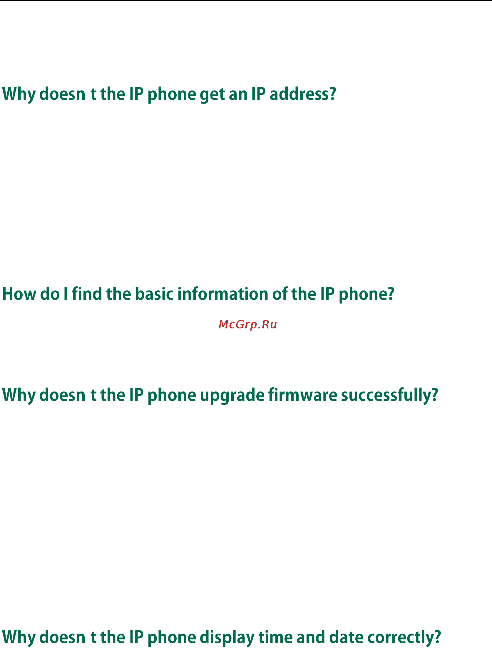 Yealink CP860 [356/417] Why doesn t the ip phone get an ip address