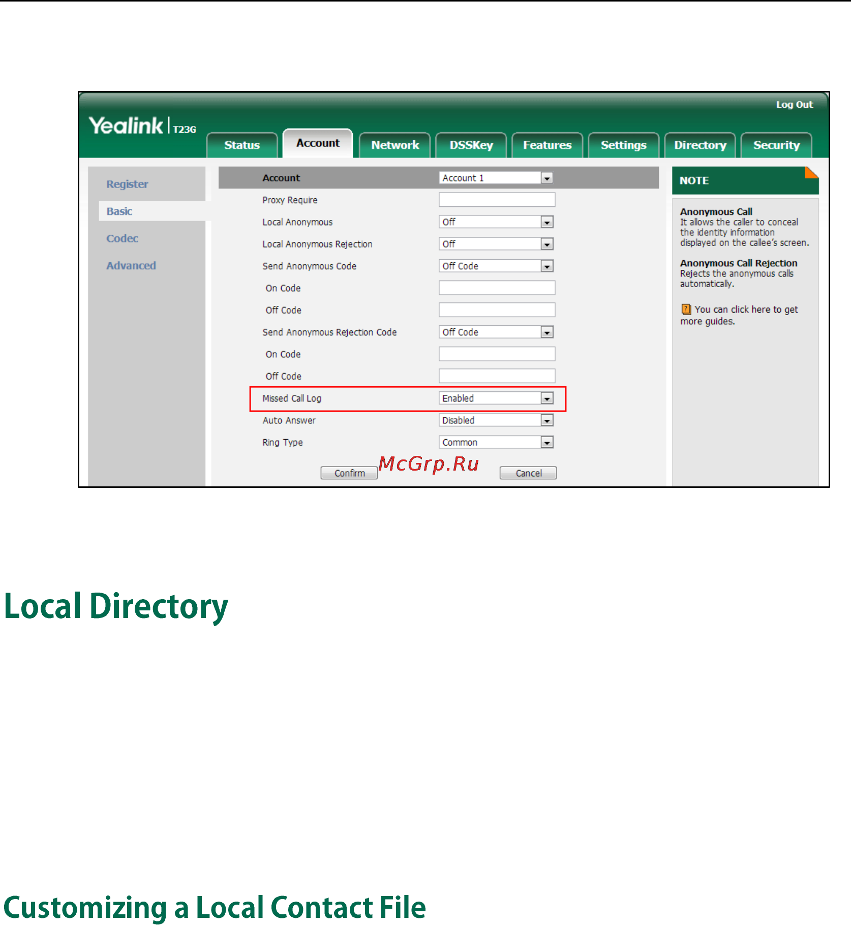 Yealink SIP-T27P [225/841] Local directory