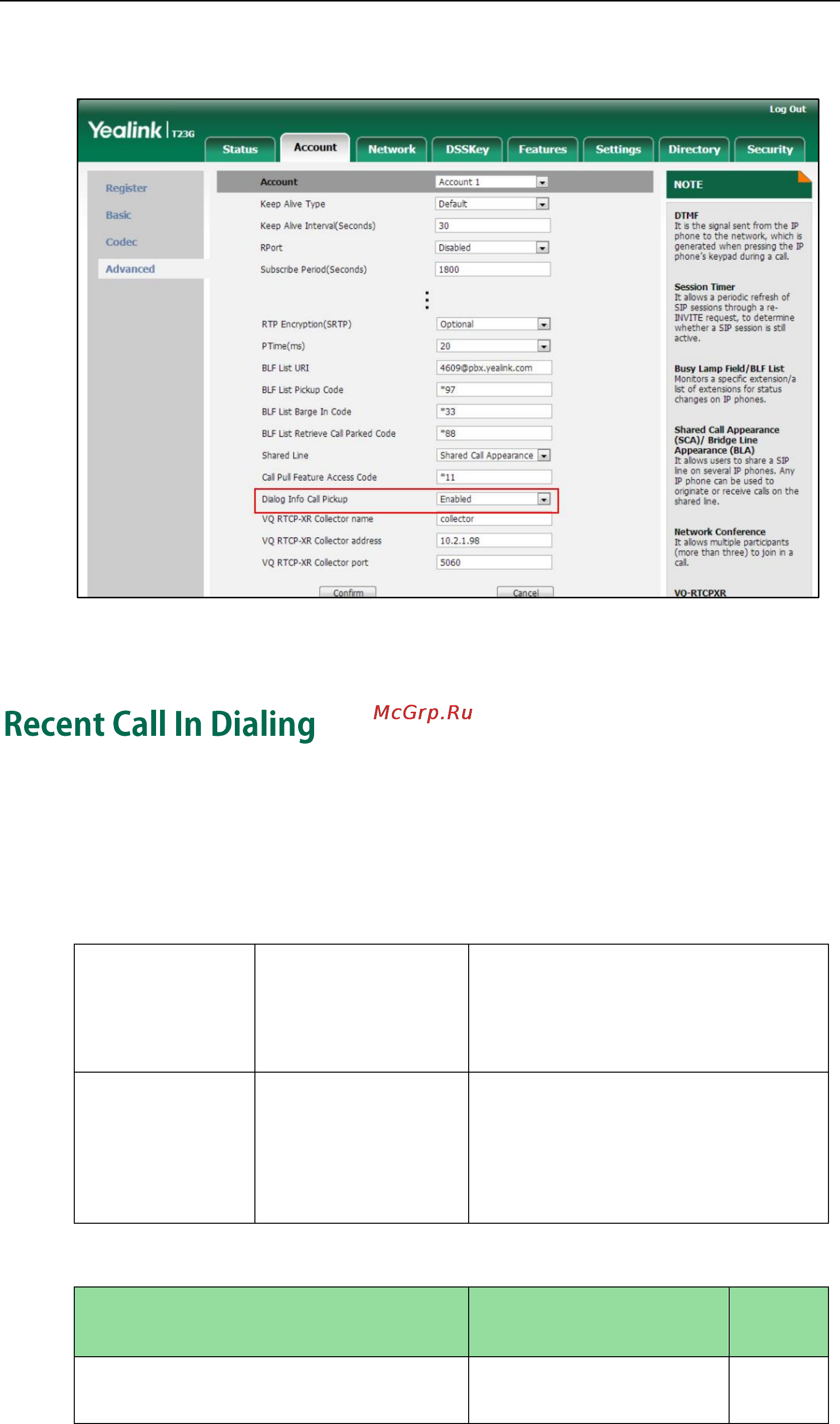 Yealink SIP-T23P [355/841] Details of configuration parameters