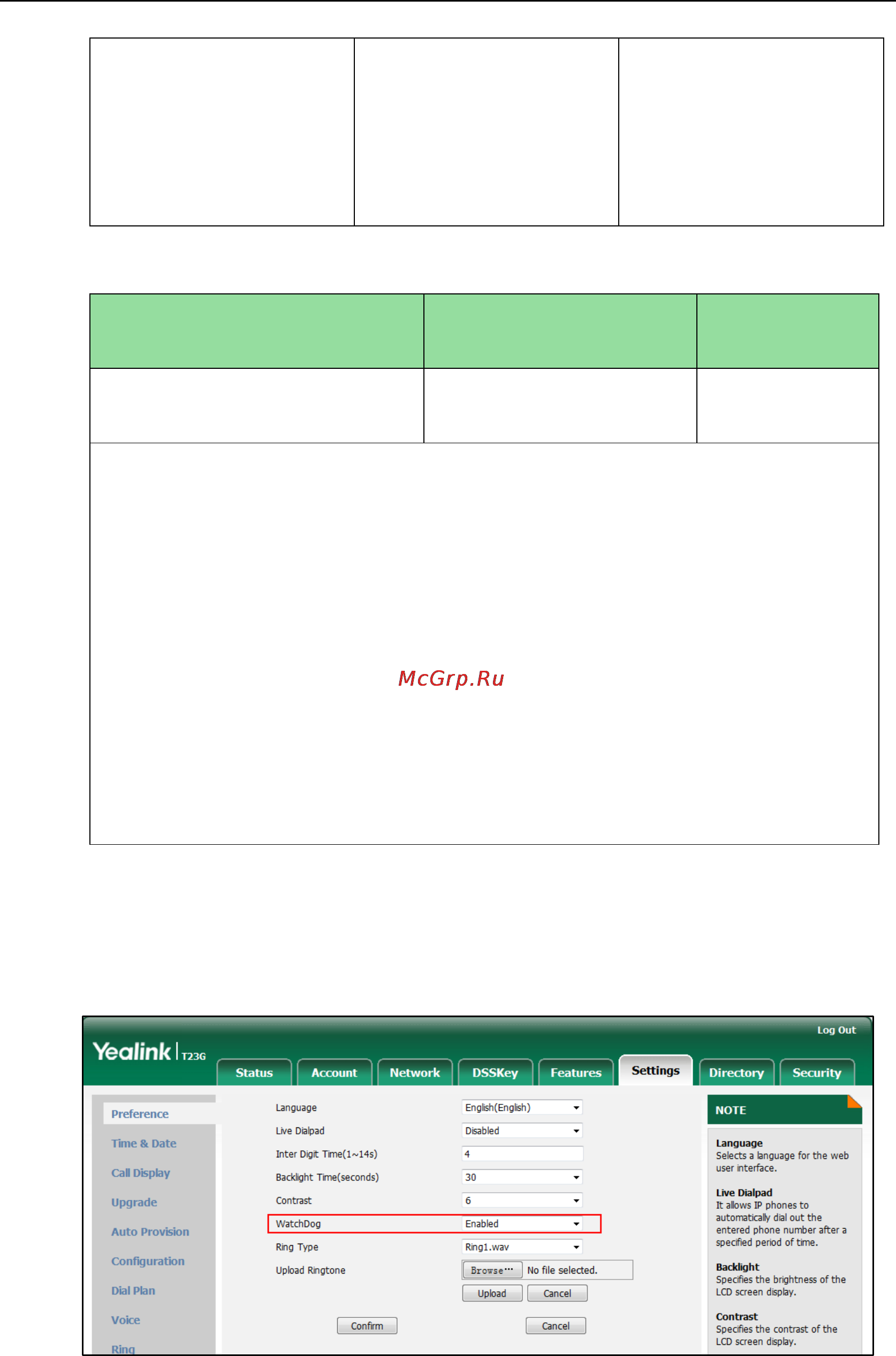 Yealink SIP-T23G [745/841] Details of the configuration parameter