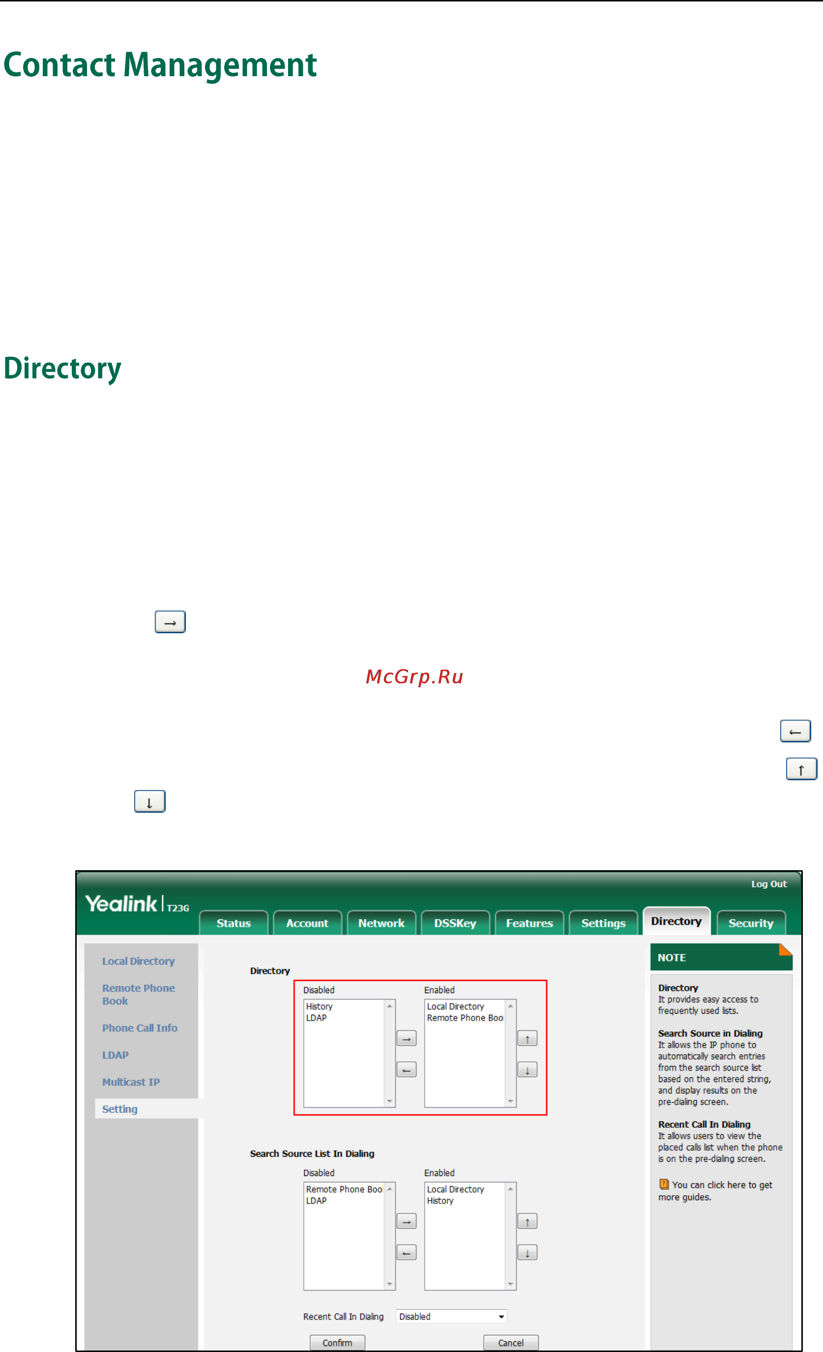 Yealink sip-t23p [42/172] Contact management