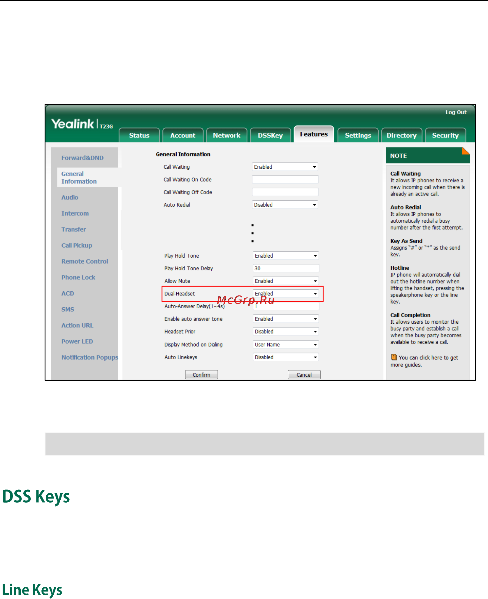Yealink SIP-T23G [62/172] Dss keys