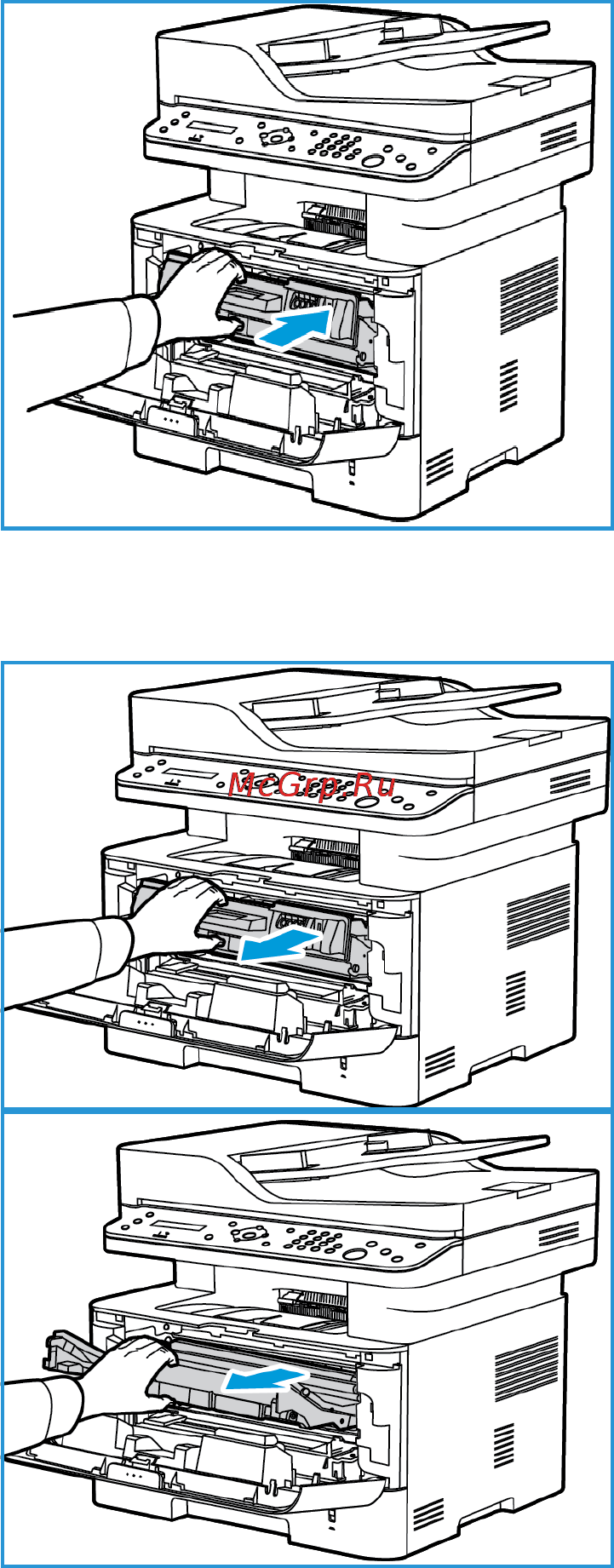Xerox workcentre 3225dni [224/304] Замена принт картриджа