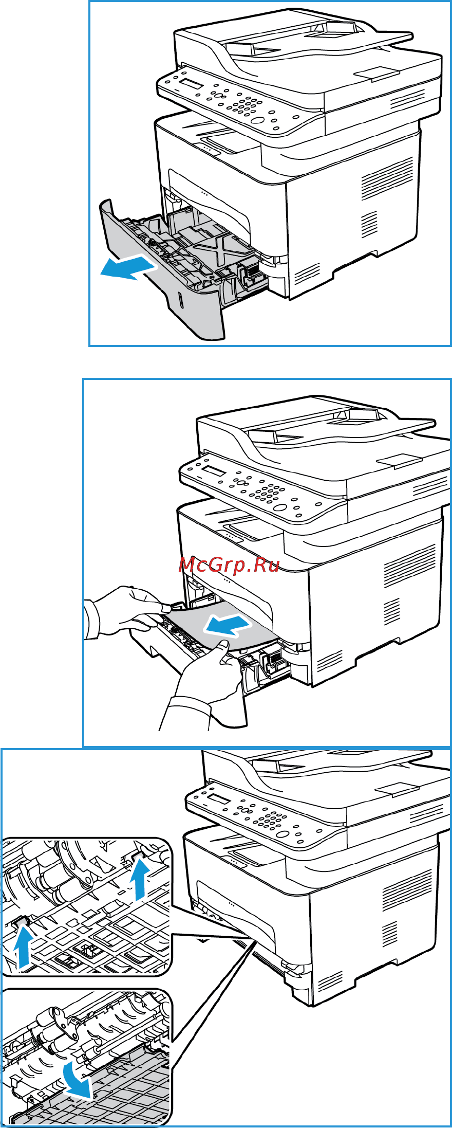 Xerox workcentre 3225dni [236/304] Застревание бумаги в лотках