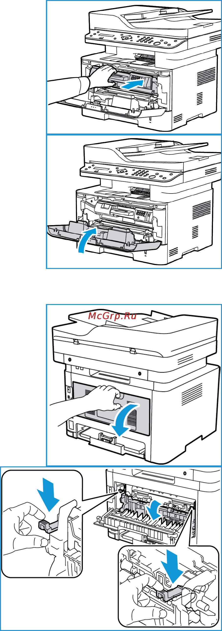 Xerox workcentre 3225dni [239/304] Застревание бумаги в дуплексном блоке и области вывода