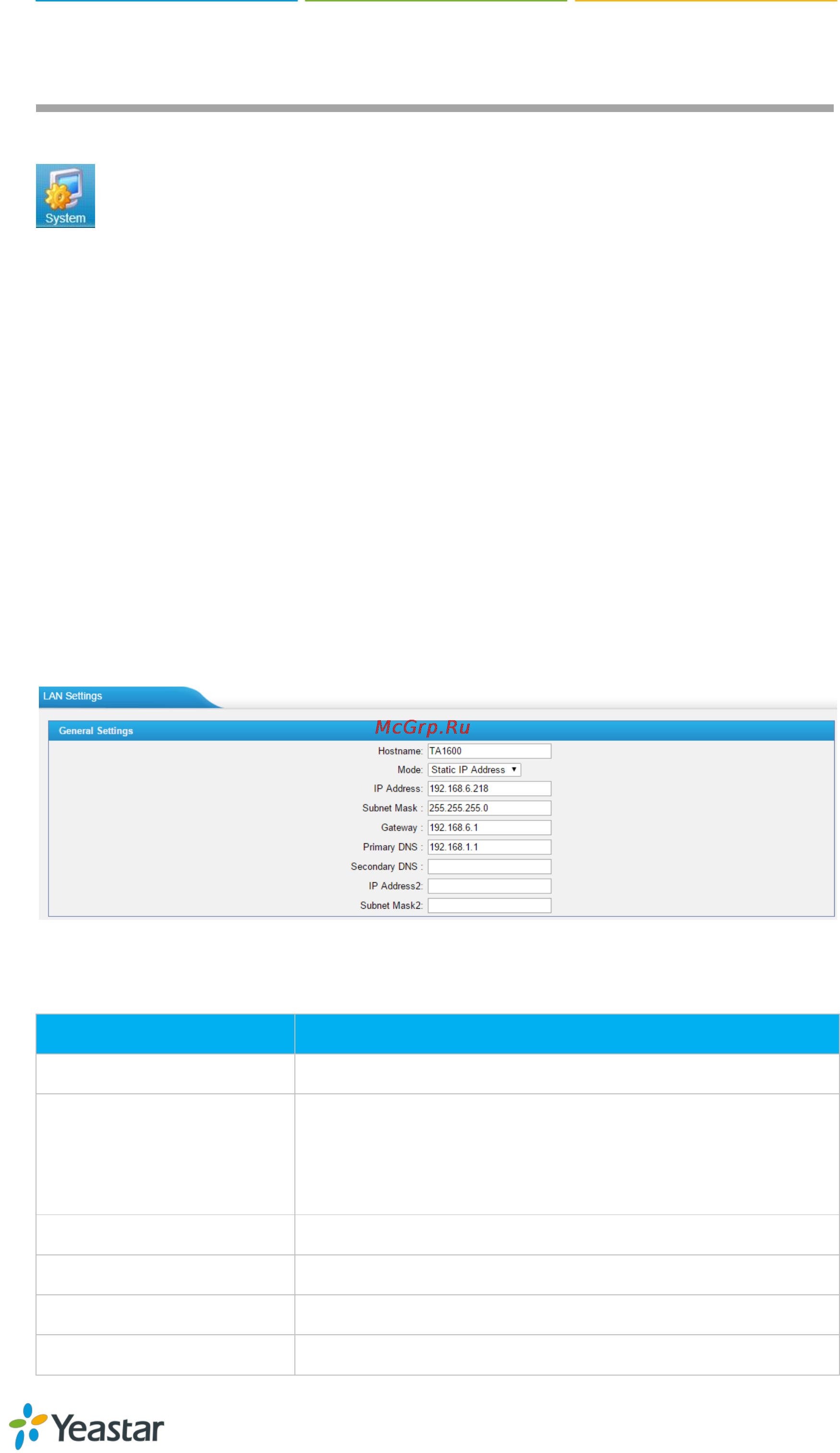 Yealink TA1610 [40/66] Network preferences