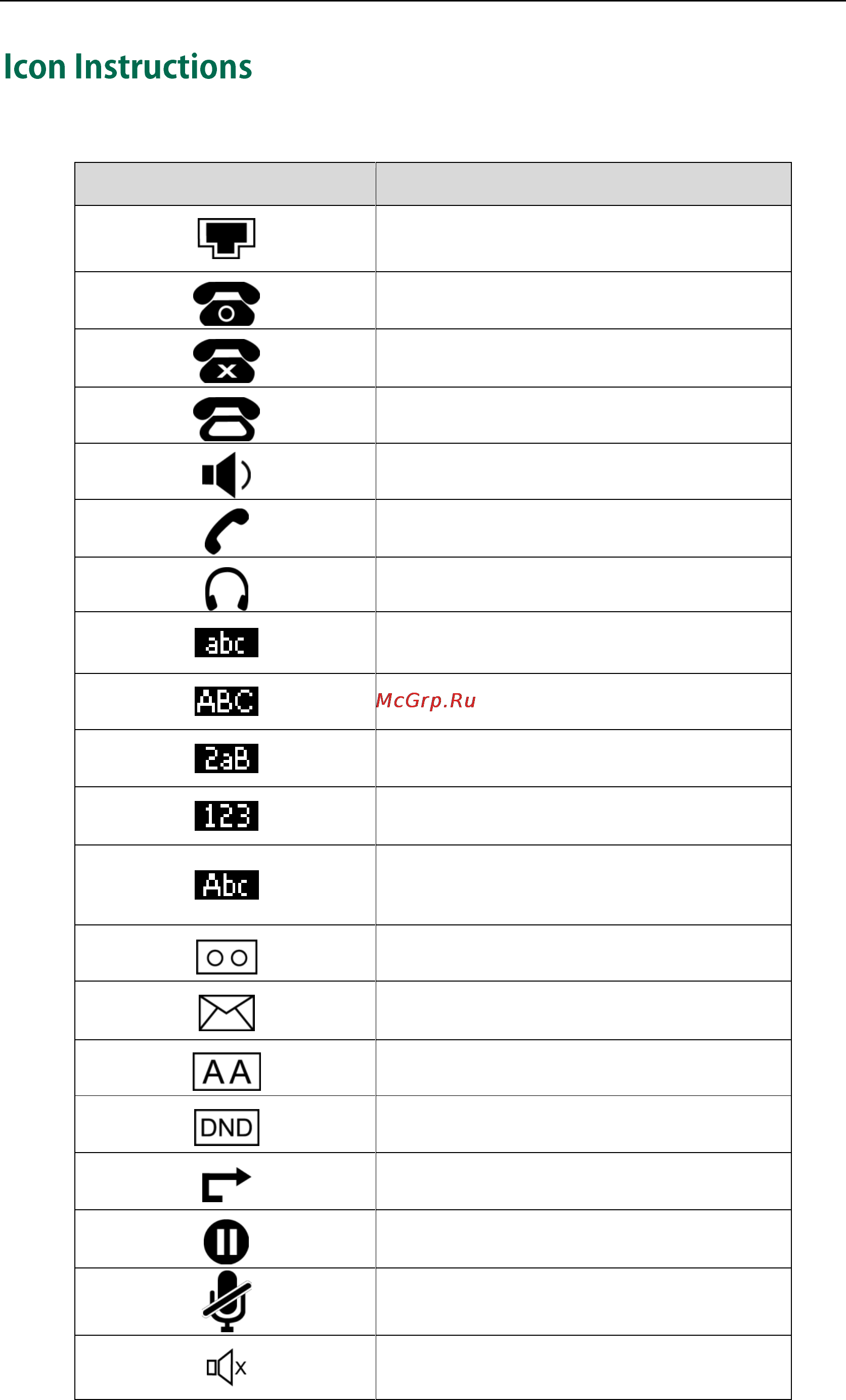 Yealink sip-t19 [13/124] Icon instructions