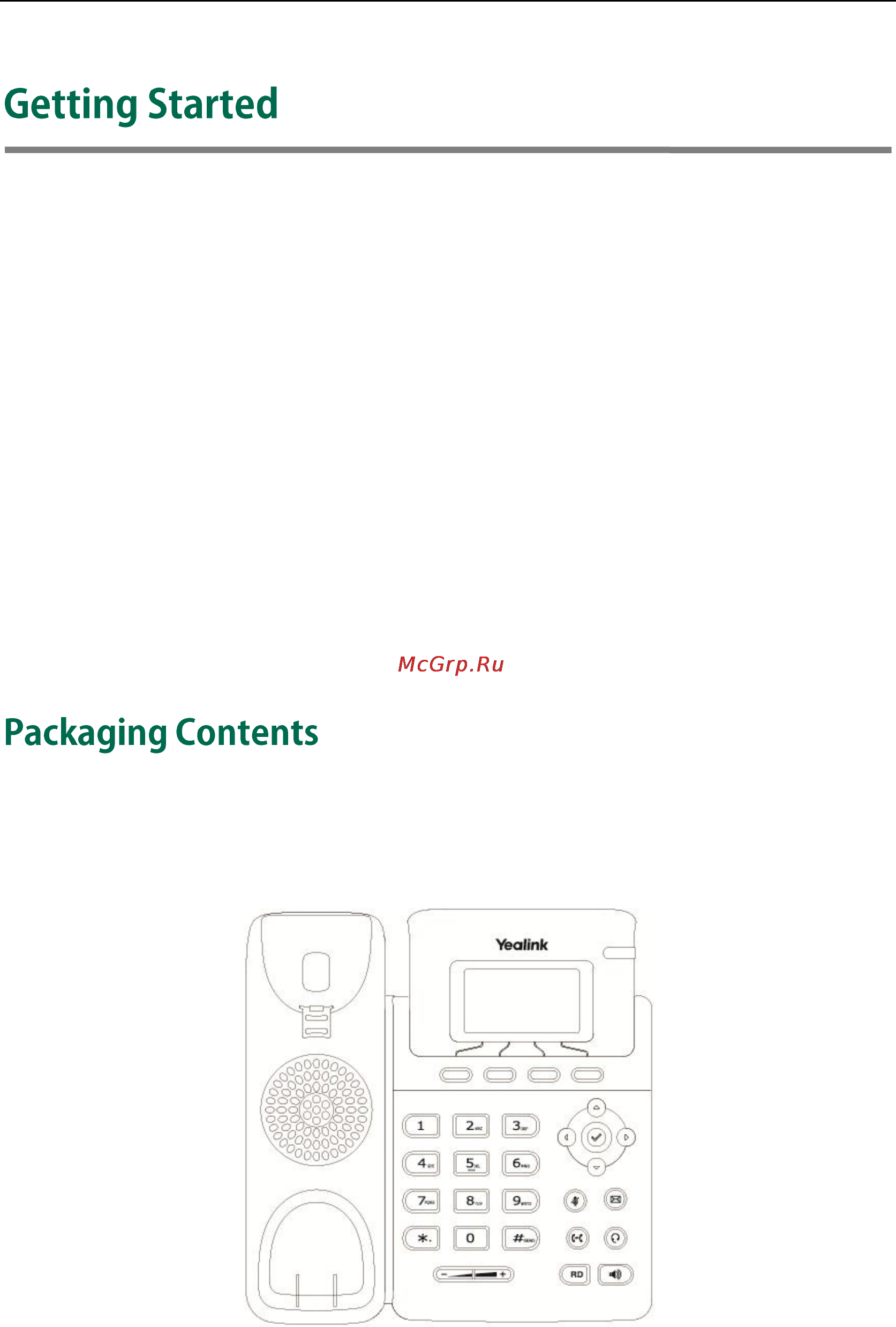 Yealink sip-t19 [19/124] Packaging contents