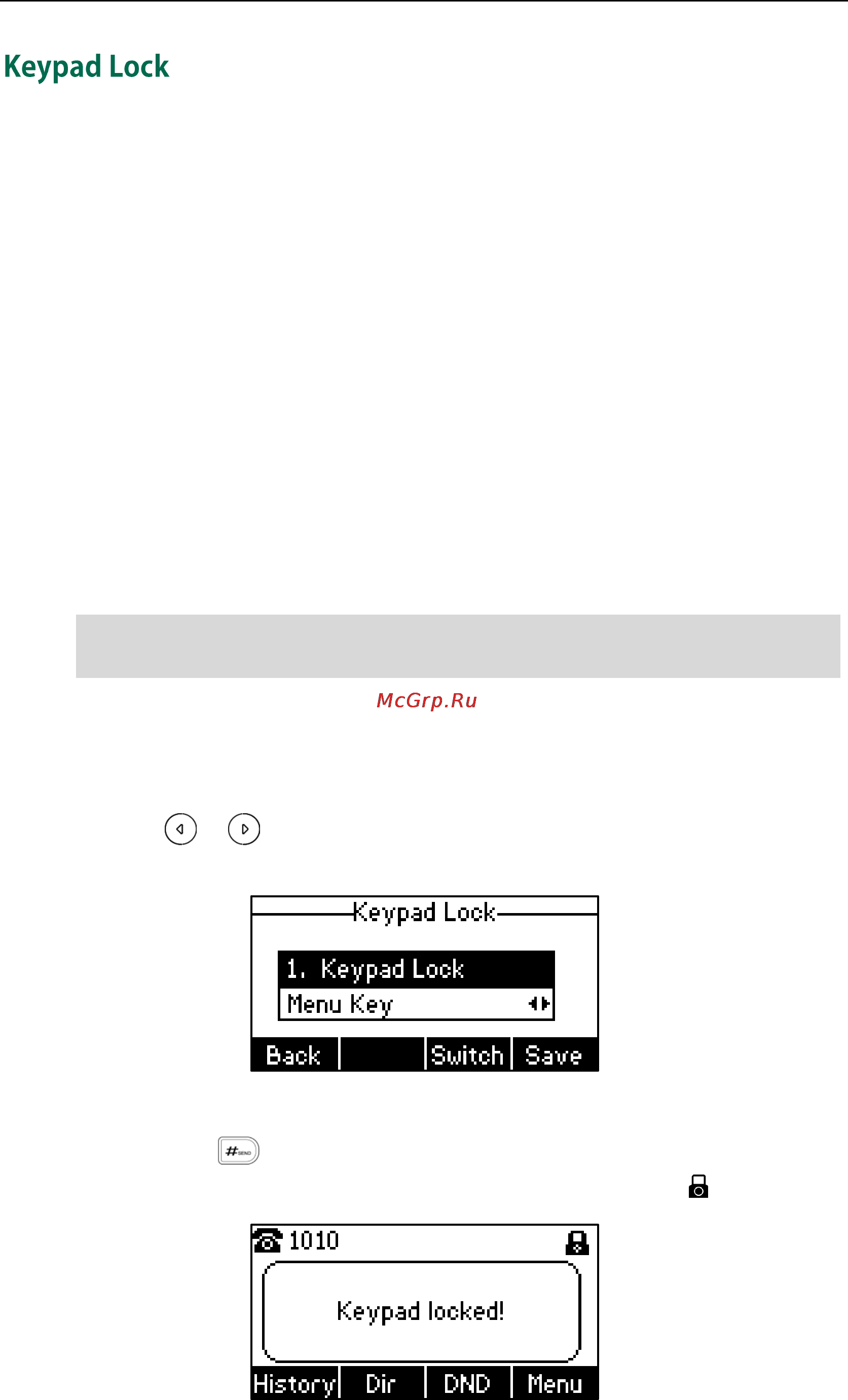 Yealink sip-t19 [32/124] Keypad lock