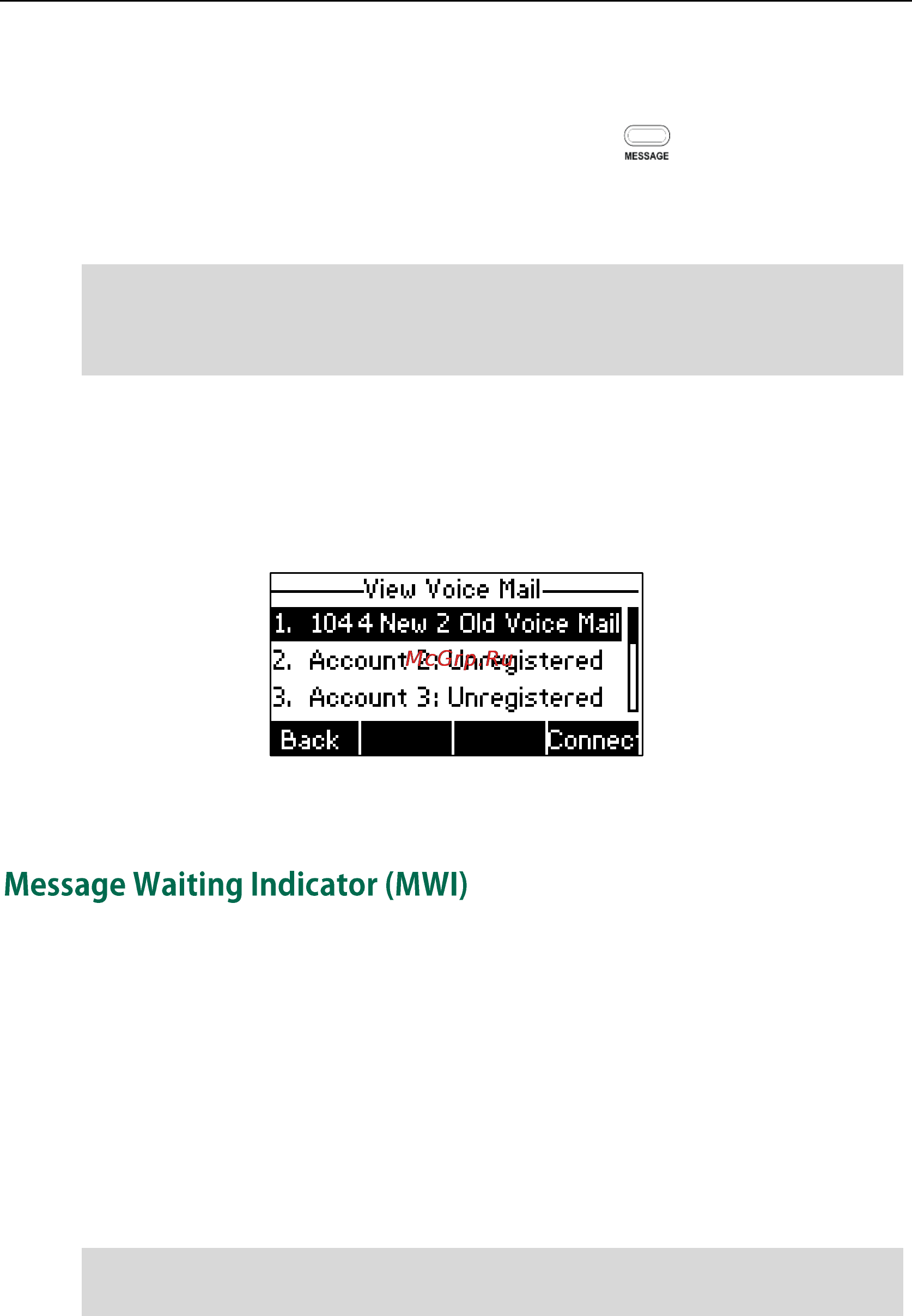 Yealink sip-t23g [162/180] Message waiting indicator mwi
