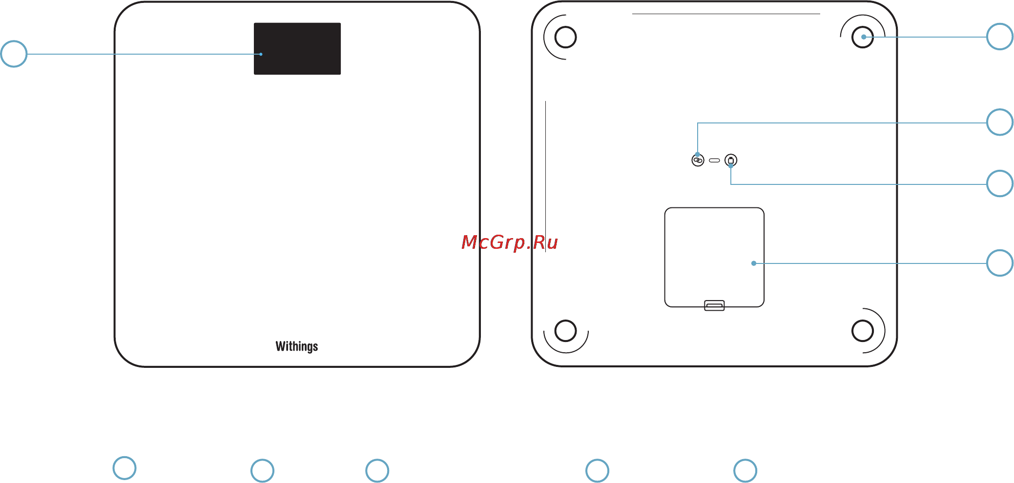 Withings wireless scale ws-30, белые [9/12] Kg st lb крышка батарейного отсека