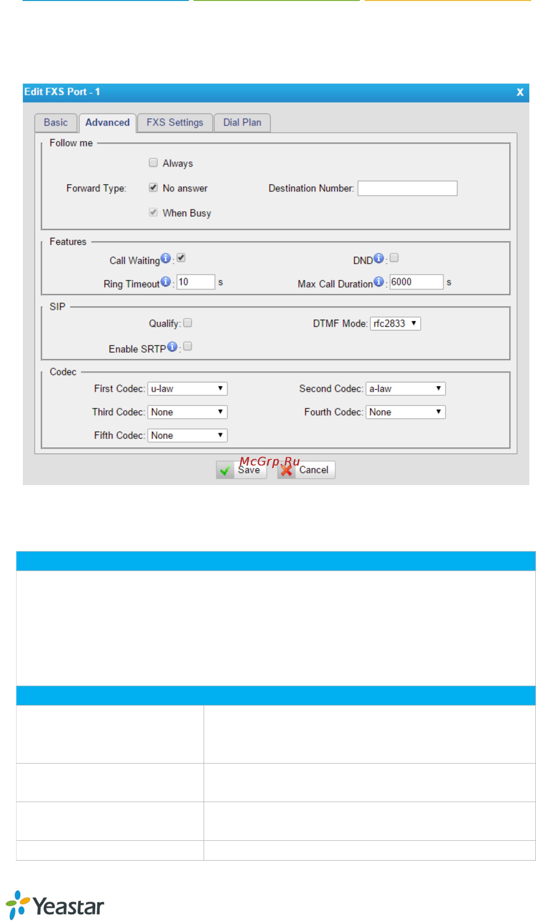 Yealink TA100 [16/52] Advanced settings