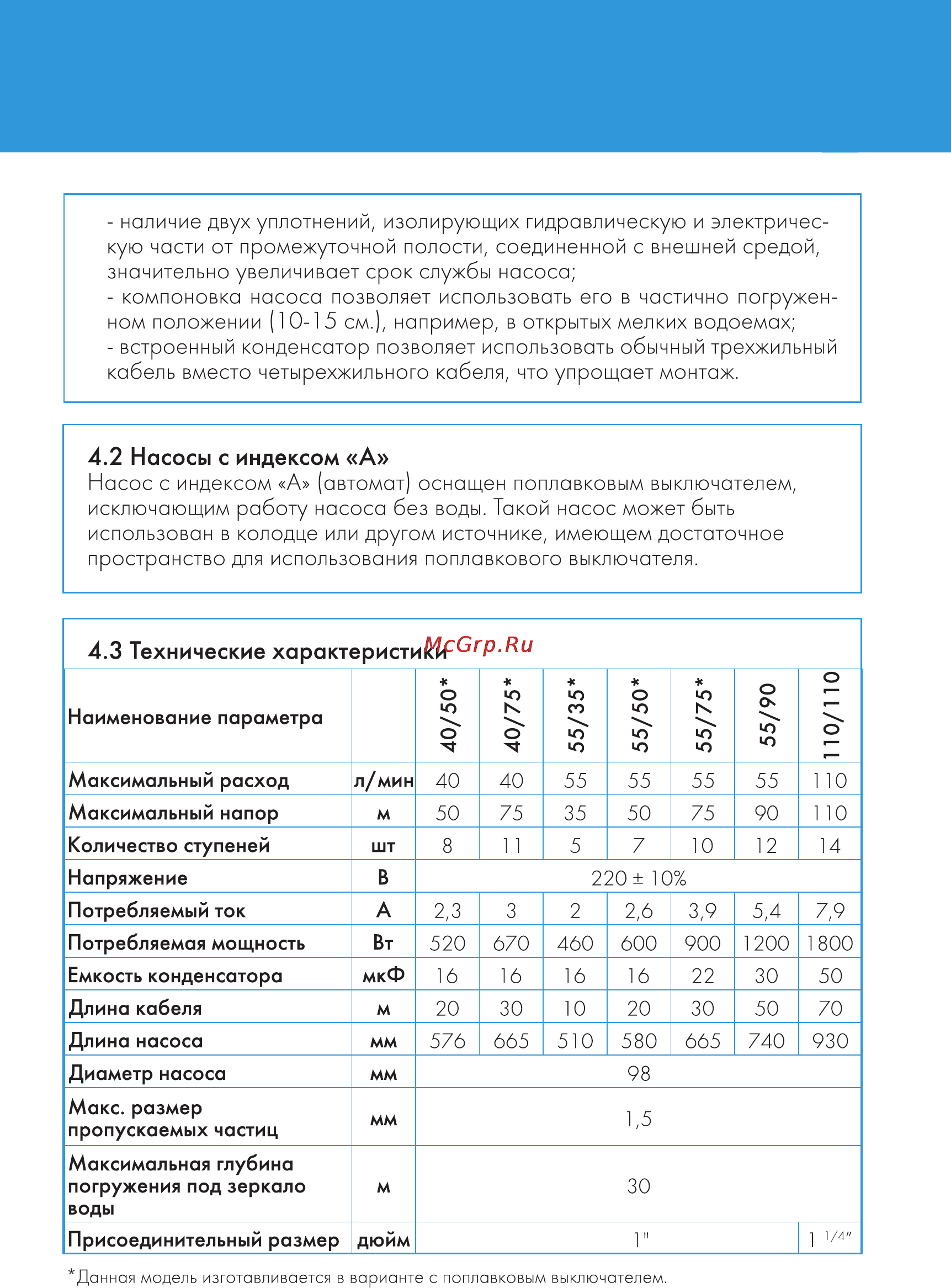 Джилекс водомет проф 55/35 Инструкция по эксплуатации онлайн [6/28] 167552