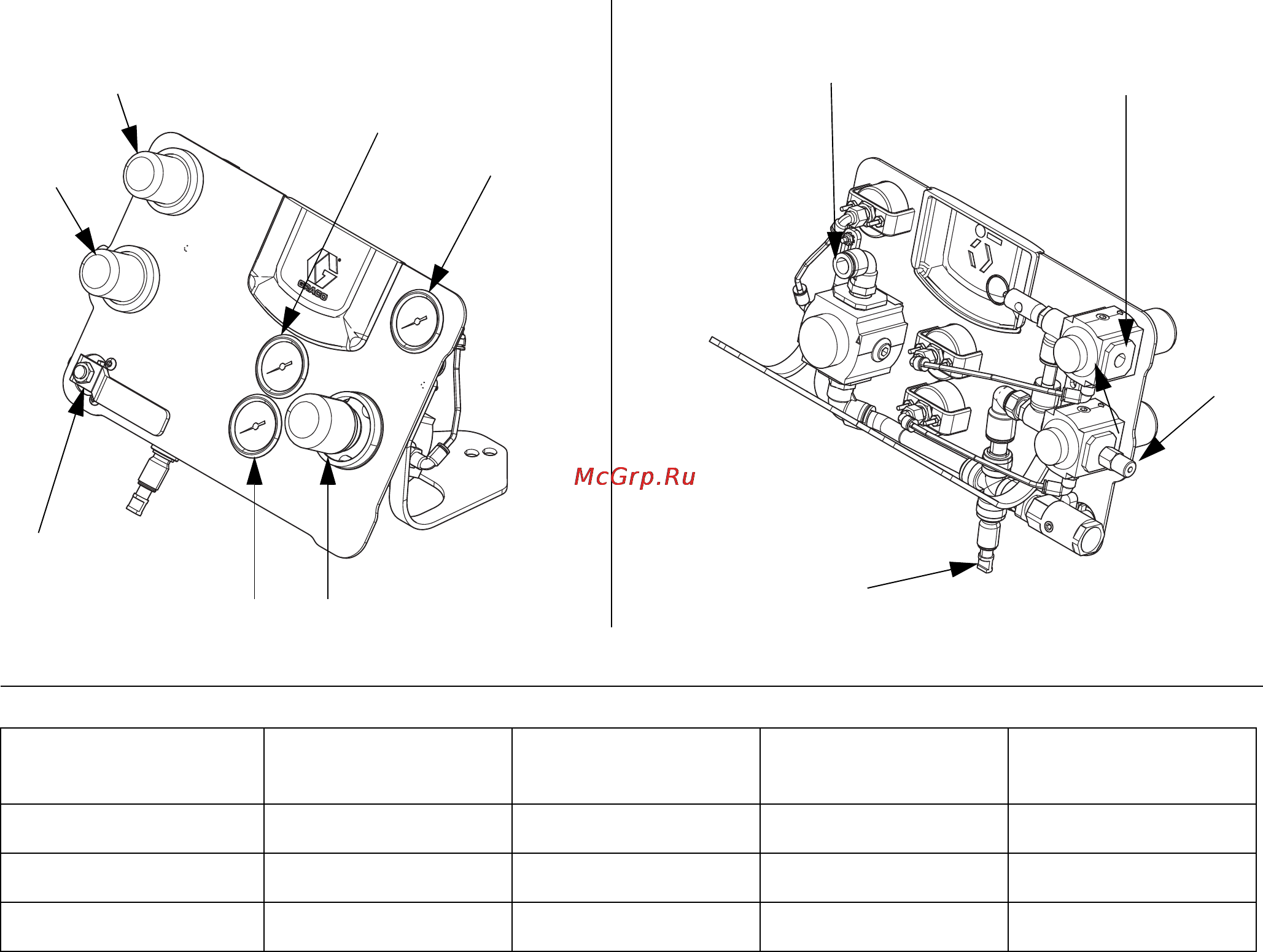 Graco FRP [12/86] Компоненты панели управления пневматической системой