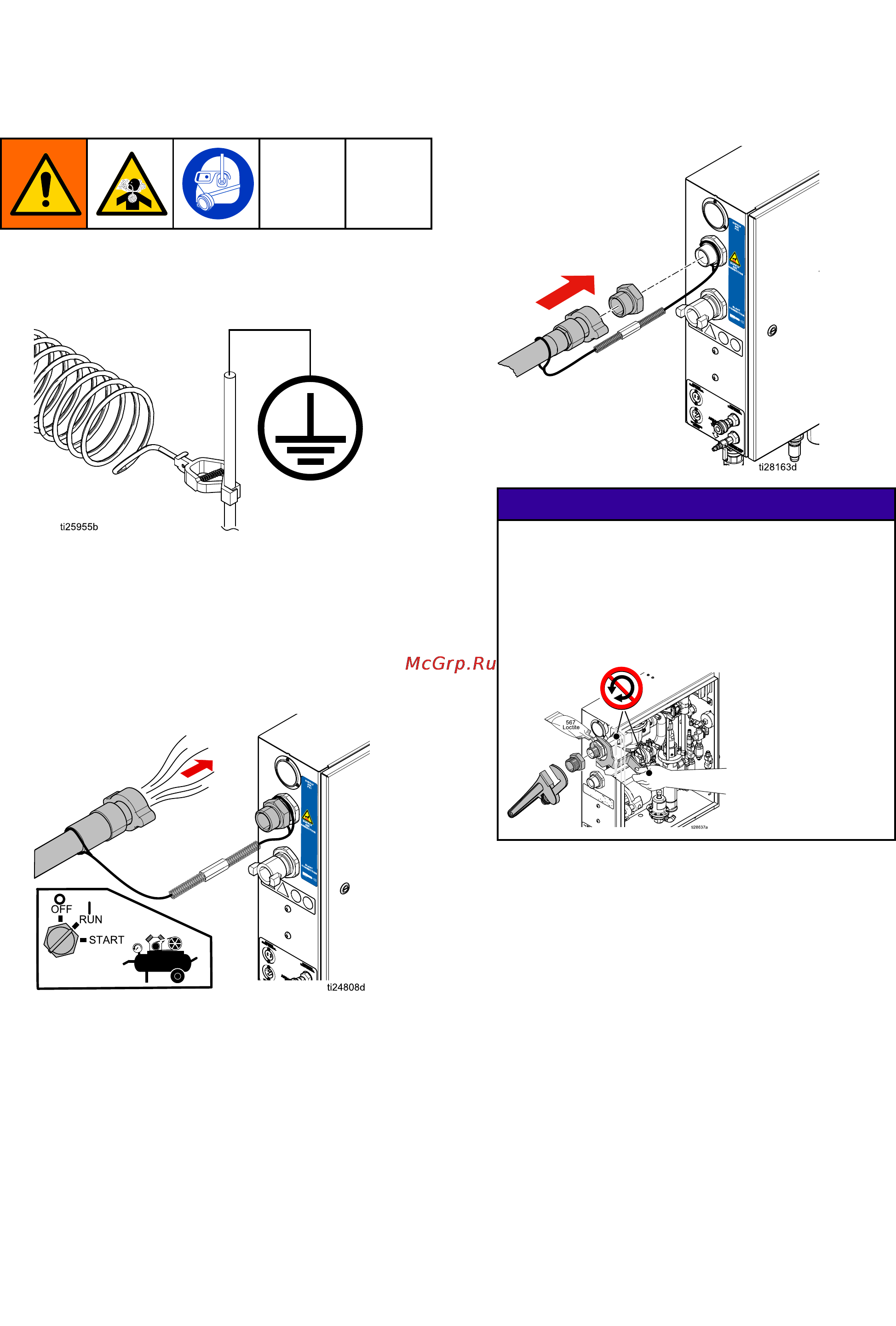 Graco EcoQuip 2 EQm [12/74] Connecting the blast hose and air hose