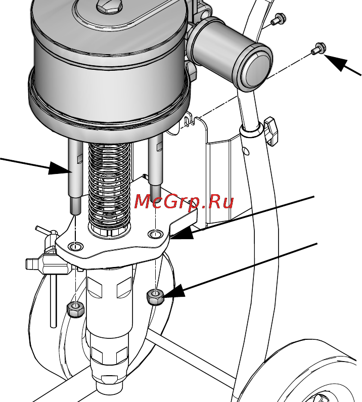 Graco Merkur X72 [19/30] Отсоединение пневмодвигателя