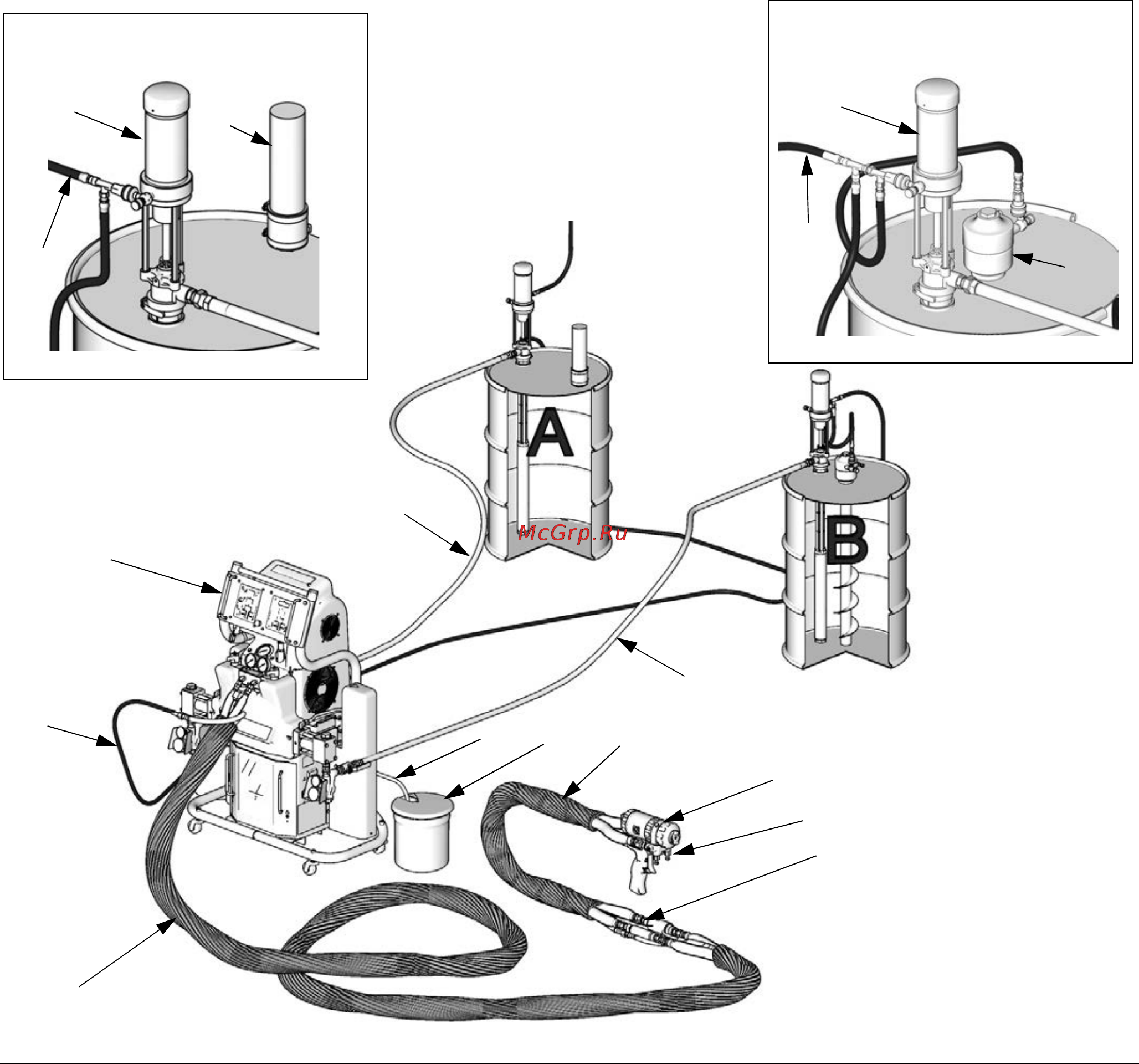 Graco Reactor H-XP3 [16/56] Система подачи на стороне в