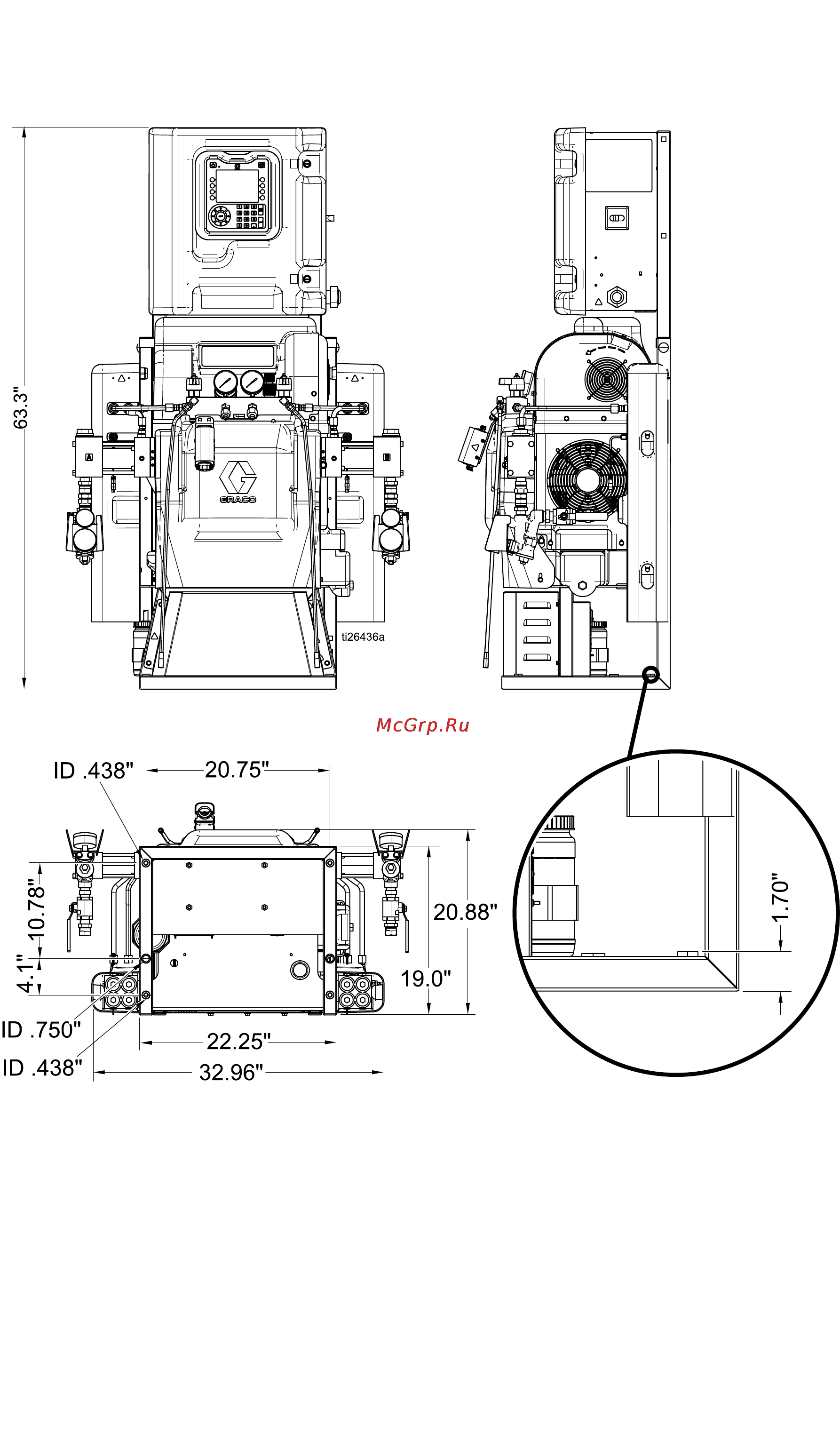 Graco Reactor 2 Elite H-50 [72/74] Размеры