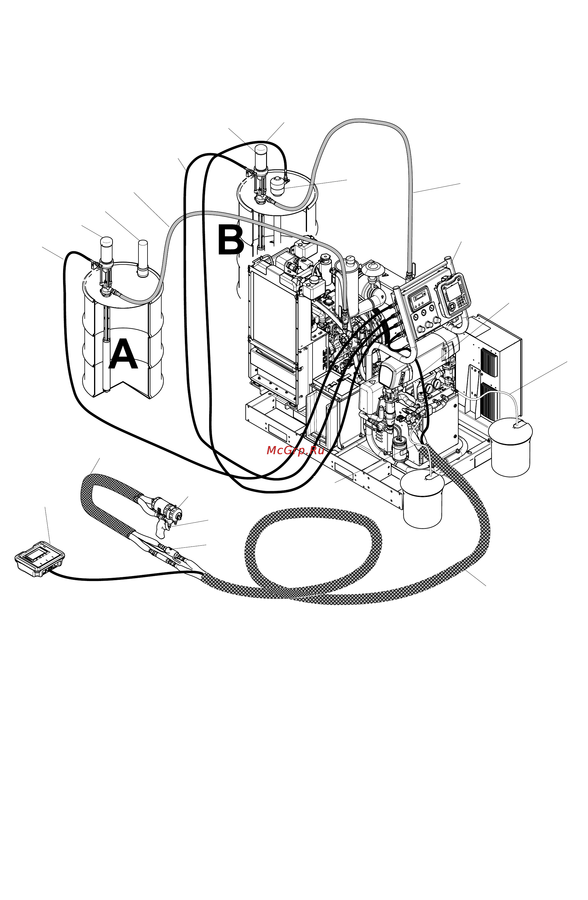 Graco Reactor 2 E-30i [15/96] Типичная типичная типичная установка установка установка без без без циркуляции циркуляции циркуляции