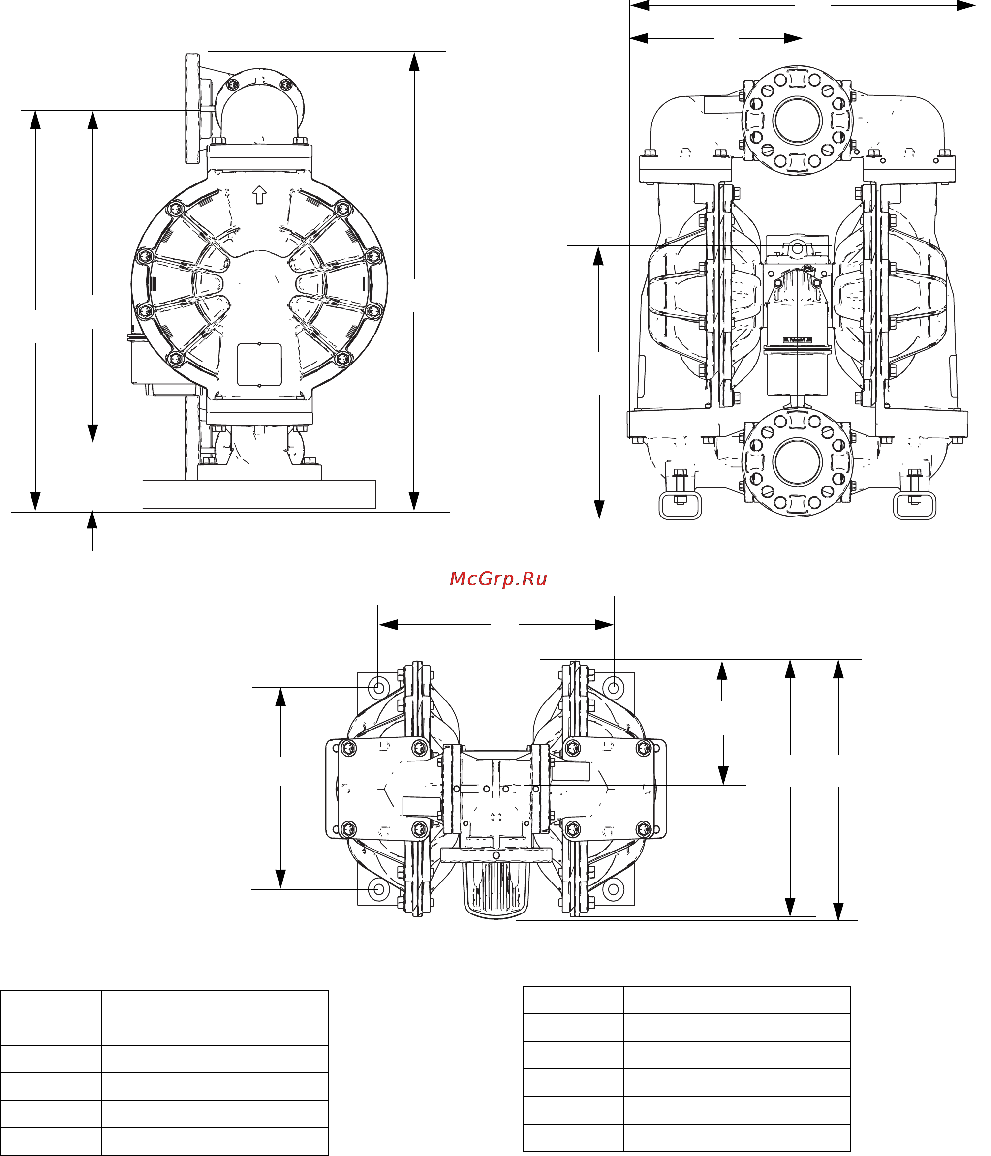 Graco Husky 3300 [17/24] Габариты насоса из алюминия