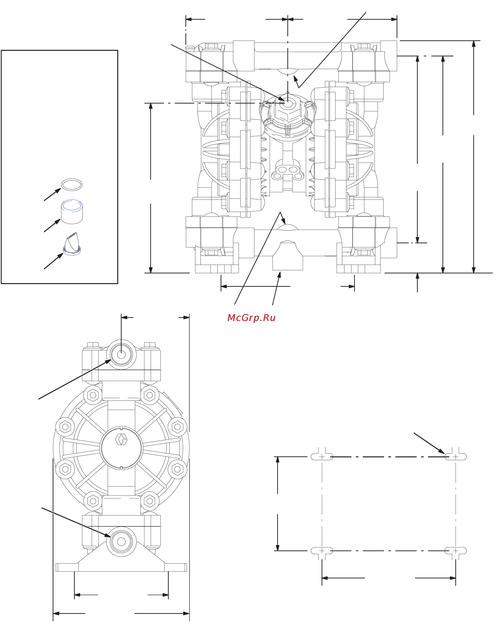 Graco Husky 515 [31/36] Размеры насос husky 515