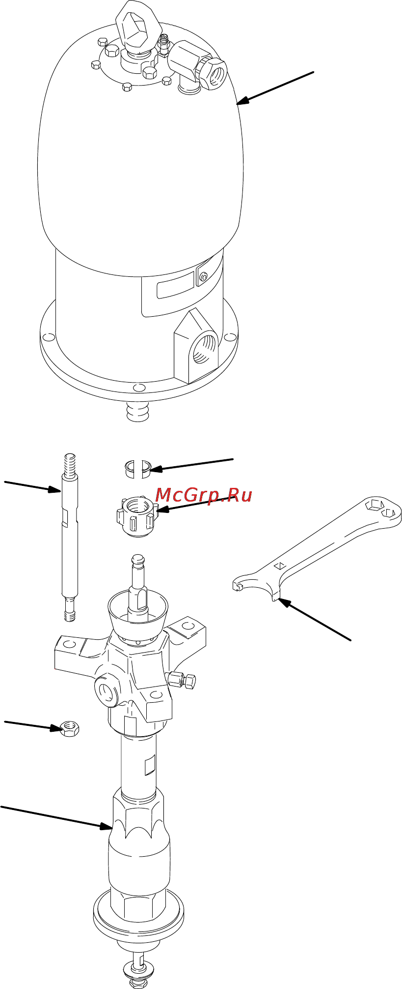 Graco President 20:1 [29/48] Model 237208 series a 55 1 ratio stubby bulldog pump shown uhmwpe and ptfe packed