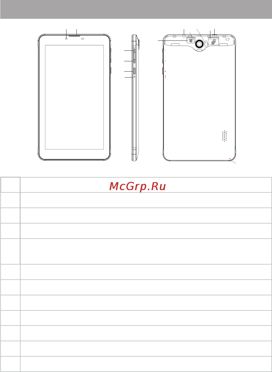 Texet TM-7889 [15/58] Общий вид планшетного компьютера