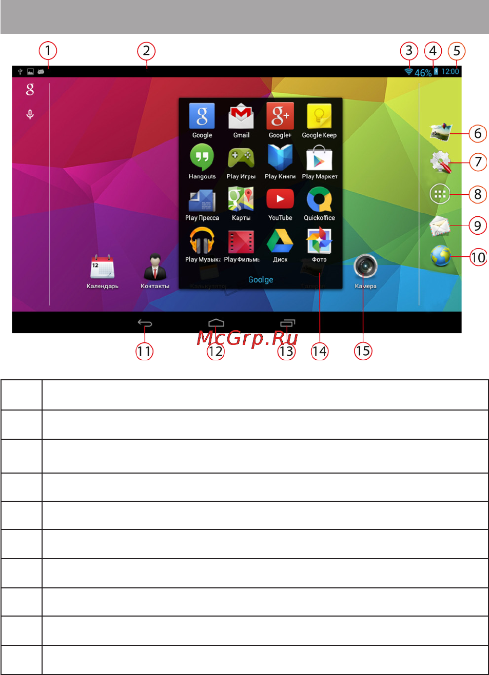 Texet Х-pad LITE 7.1 [28/50] Общий вид стандартного рабочего стола