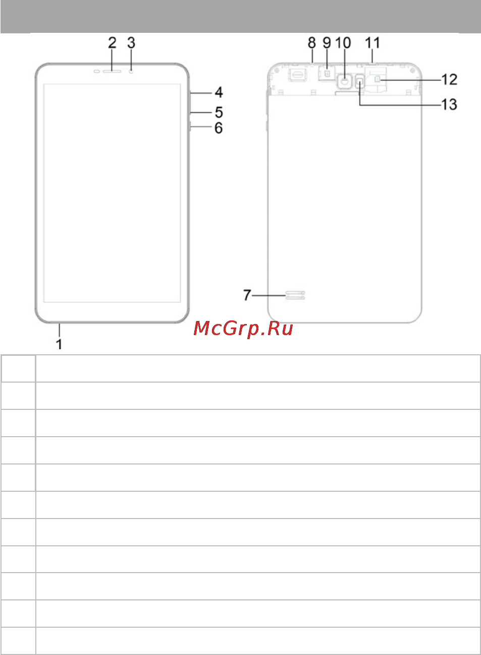 Texet X-pad RAPID 8.2 4G / TM-8066 [15/58] Общий вид планшетного компьютера