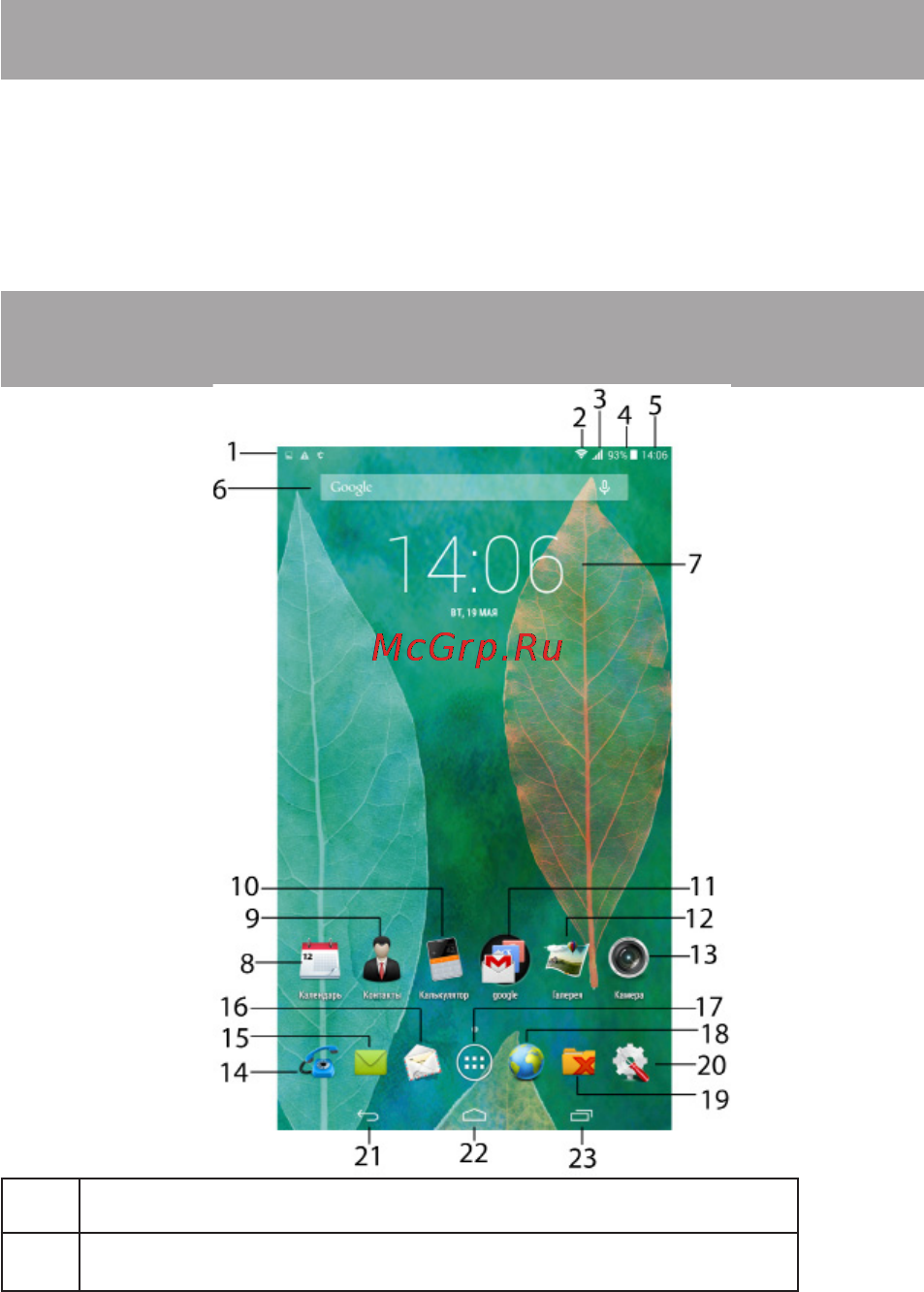 Texet X-pad PLUS 7.1 3G/TM-9749 [29/58] Рабочий стол и элементы управления