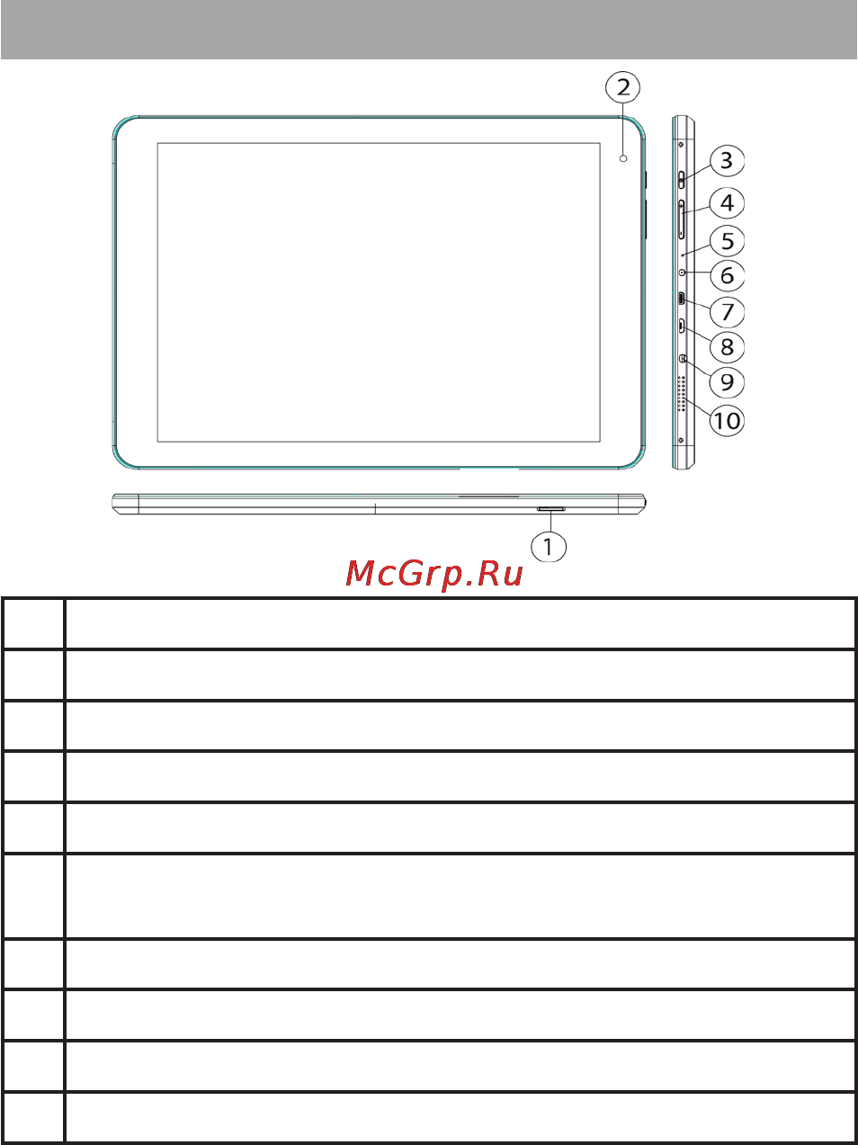 Texet X-pad STYLE 10 / TM-9758 [16/50] Общий вид планшетного компьютера