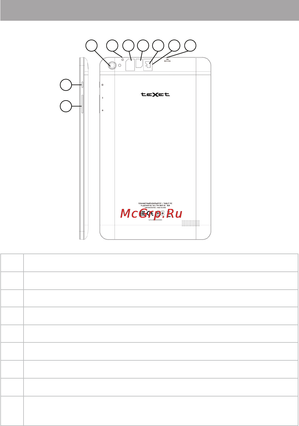 Texet X-pad NAVI 8.2 3G / TM-7859 3G [16/74] Регулировка громкости