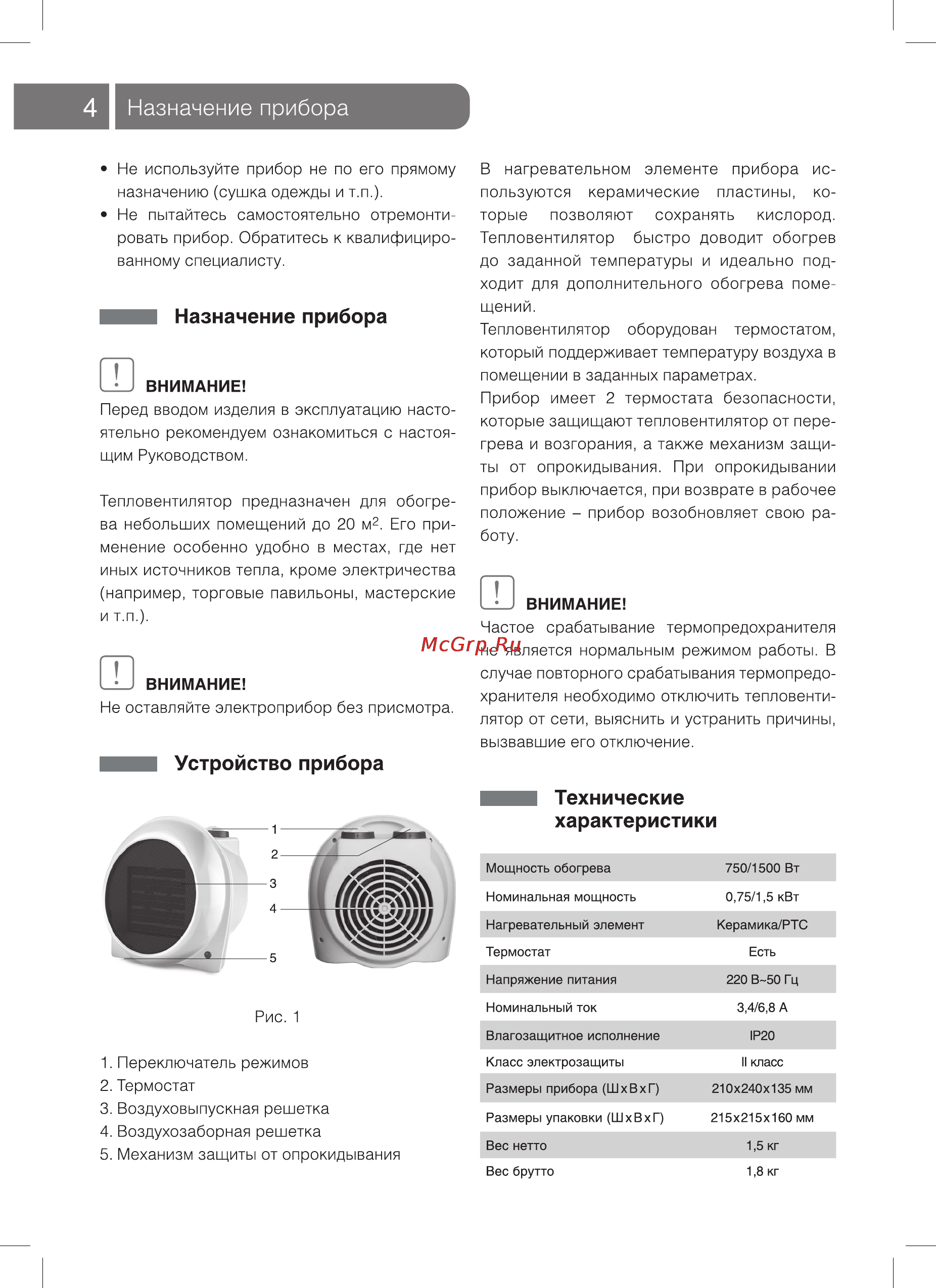 Ballu BFH/C-25 [4/16] Устройство прибора