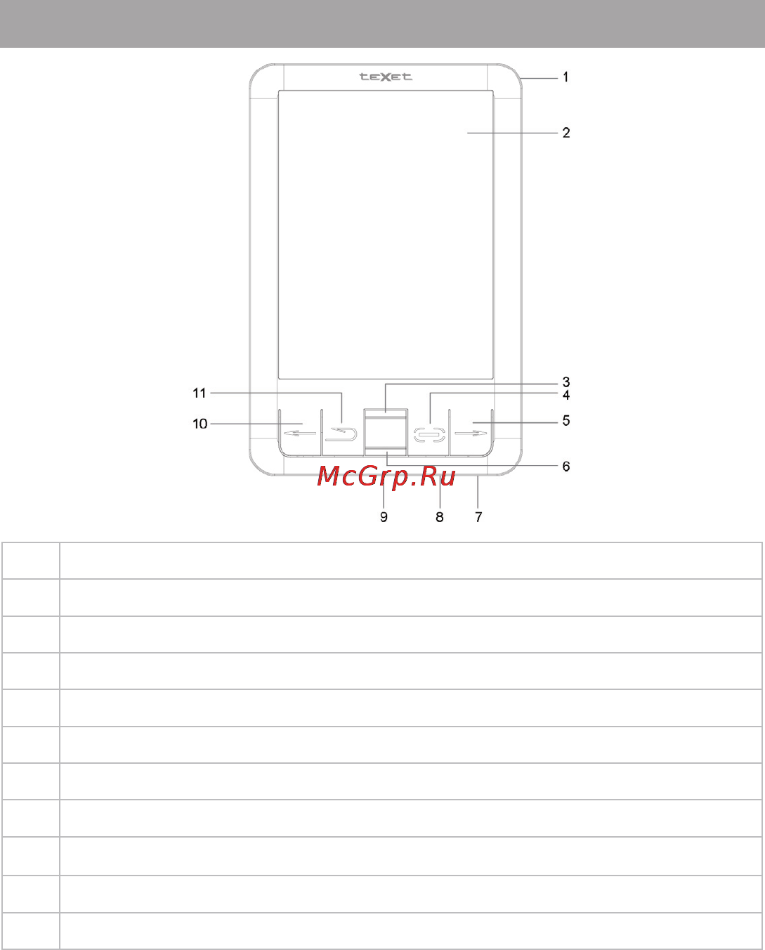 Texet TB-156 [4/57] Общий вид электронной книги