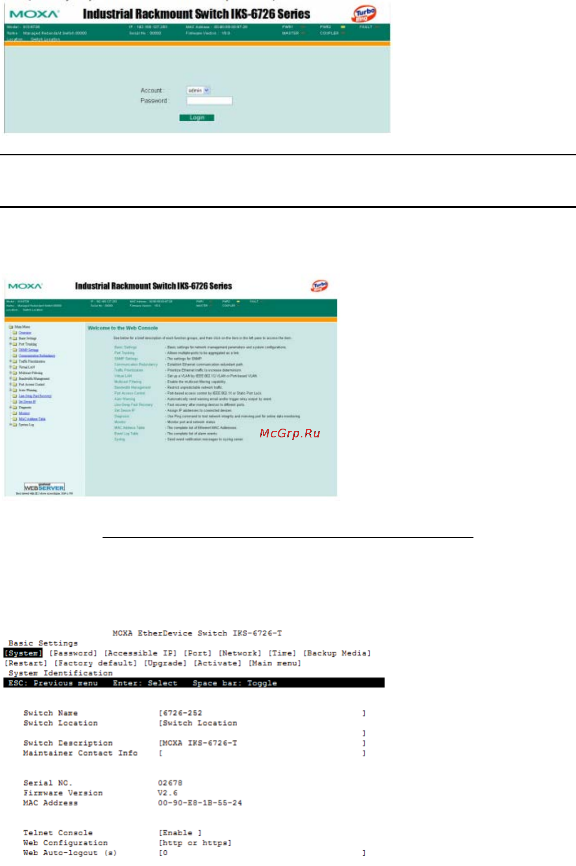 Moxa TN-5818-2GTXBP-LV-HV [13/127] Отключение доступа через telnet и web обозреватель