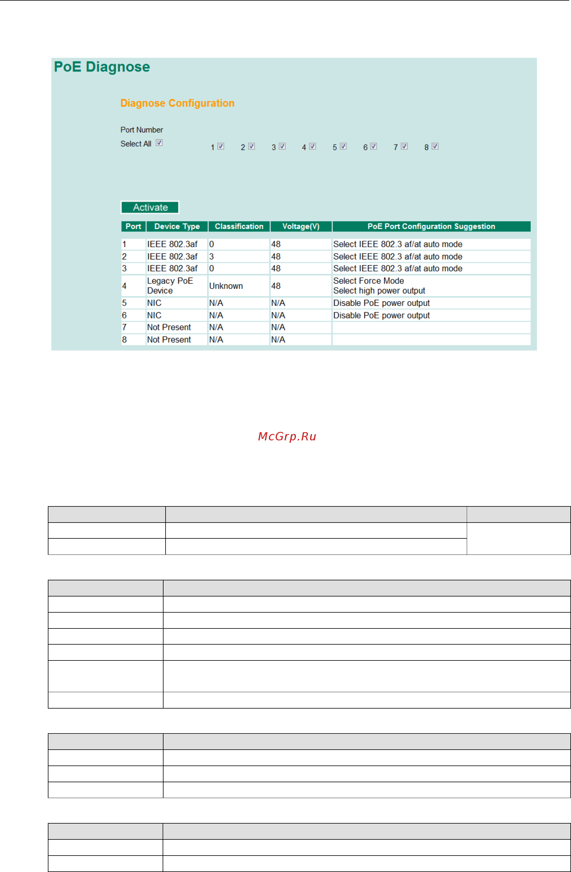Moxa EDS-505A-SS-SC [45/109] Poe diagnose