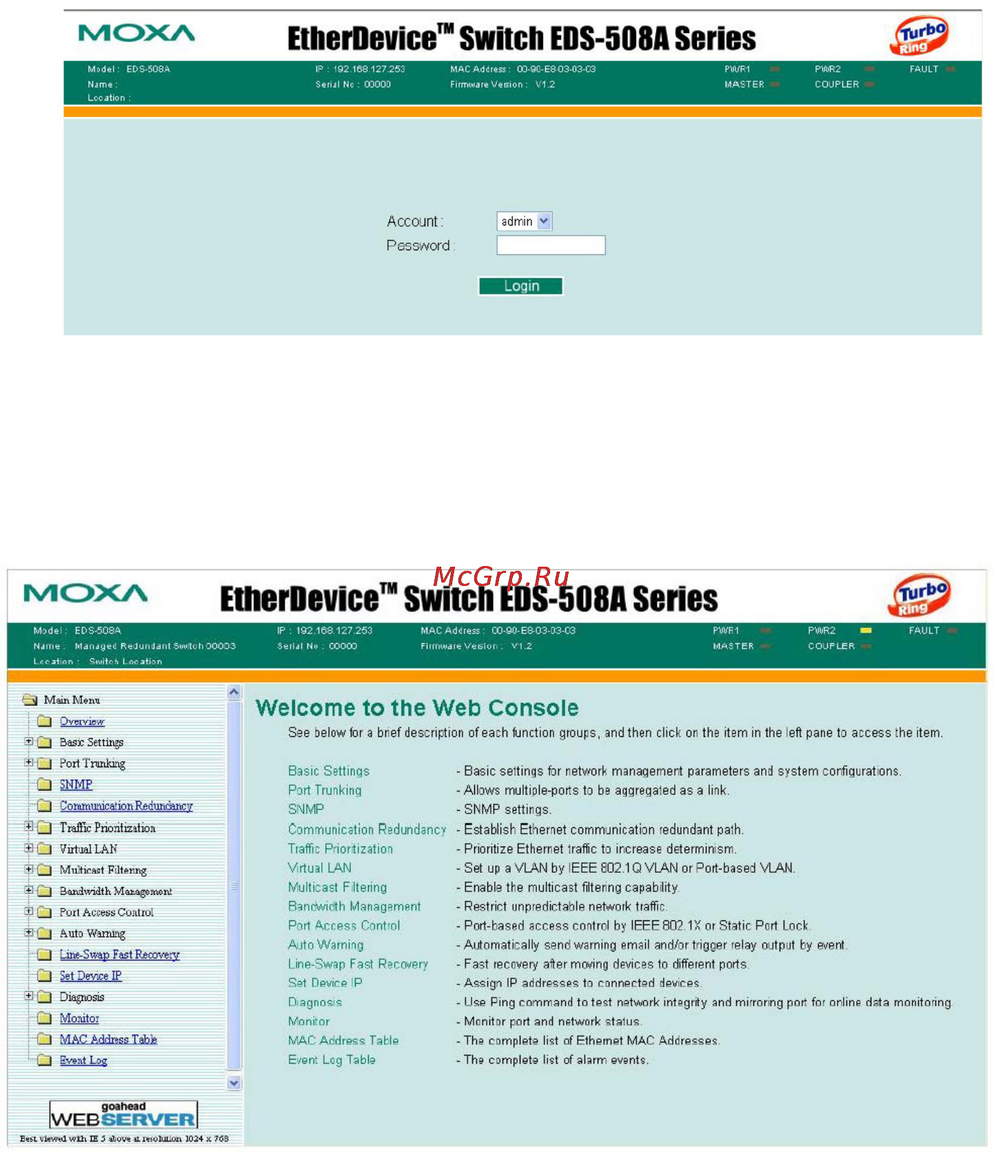 Moxa EDS-505A-T Руководство по аппаратной части онлайн [11/39] 169040